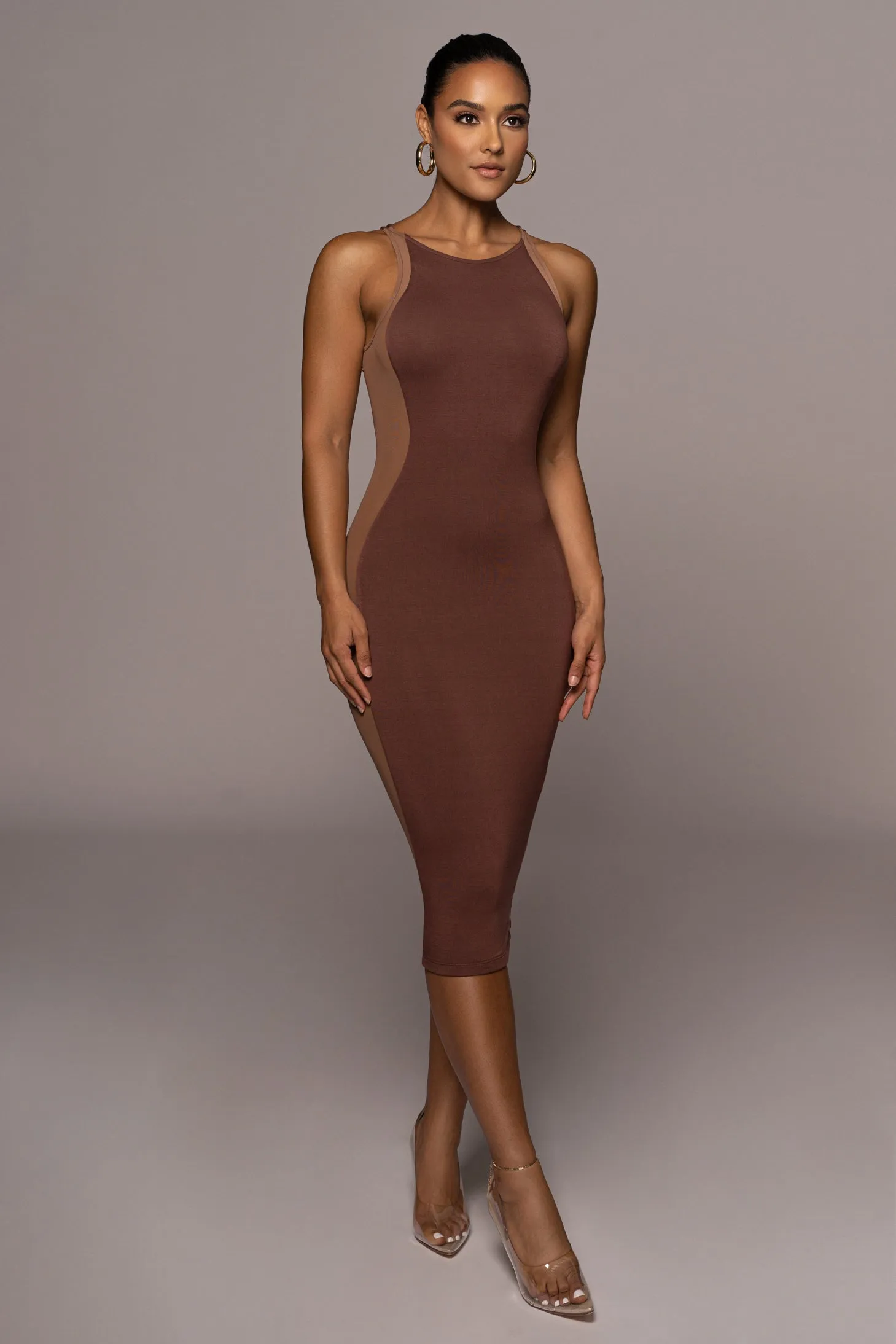 Chocolate The Hills Contrast Dress sold by JLUXLABEL product image thumbnail 2