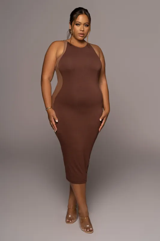 Chocolate The Hills Contrast Dress sold by JLUXLABEL