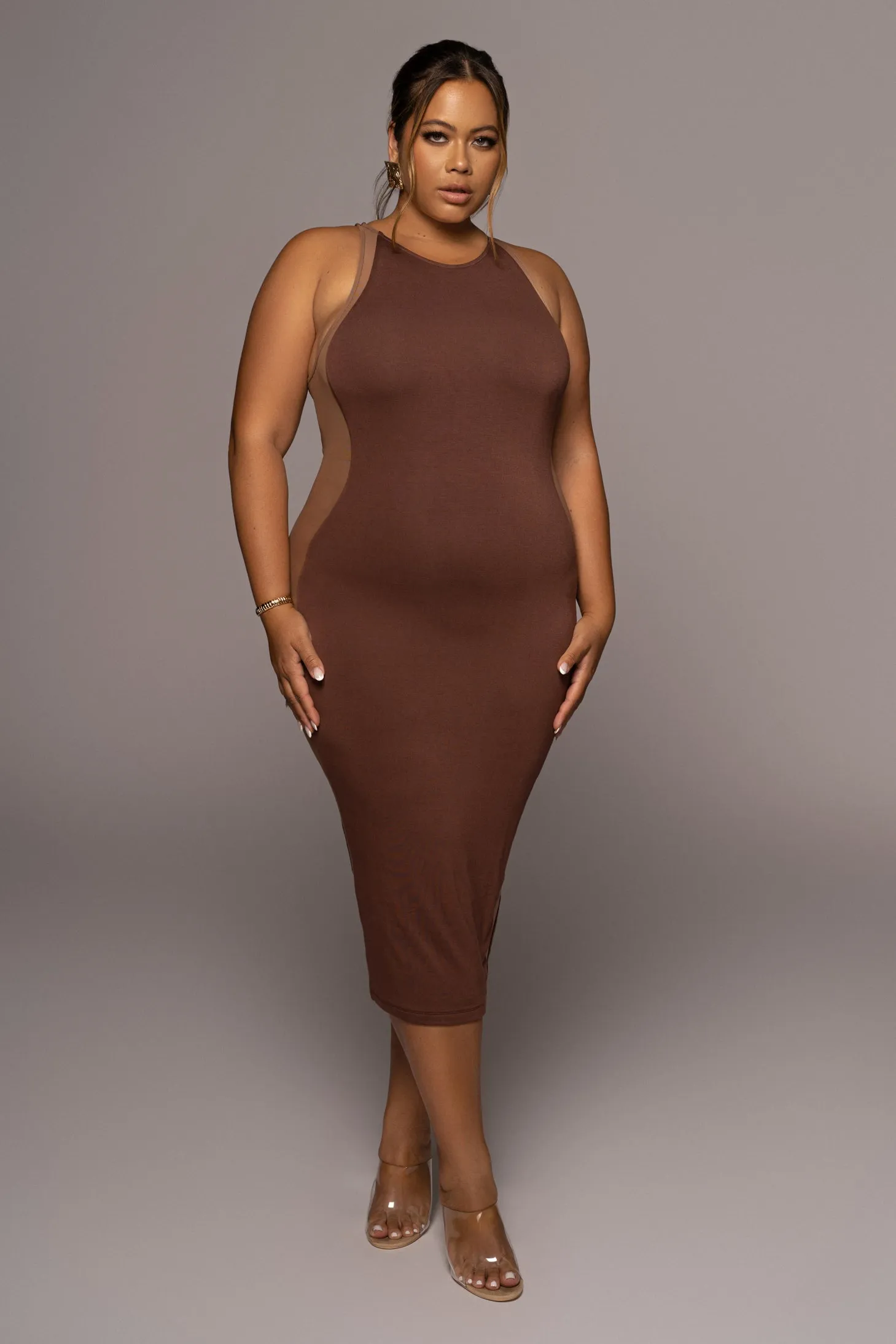 Chocolate The Hills Contrast Dress sold by JLUXLABEL