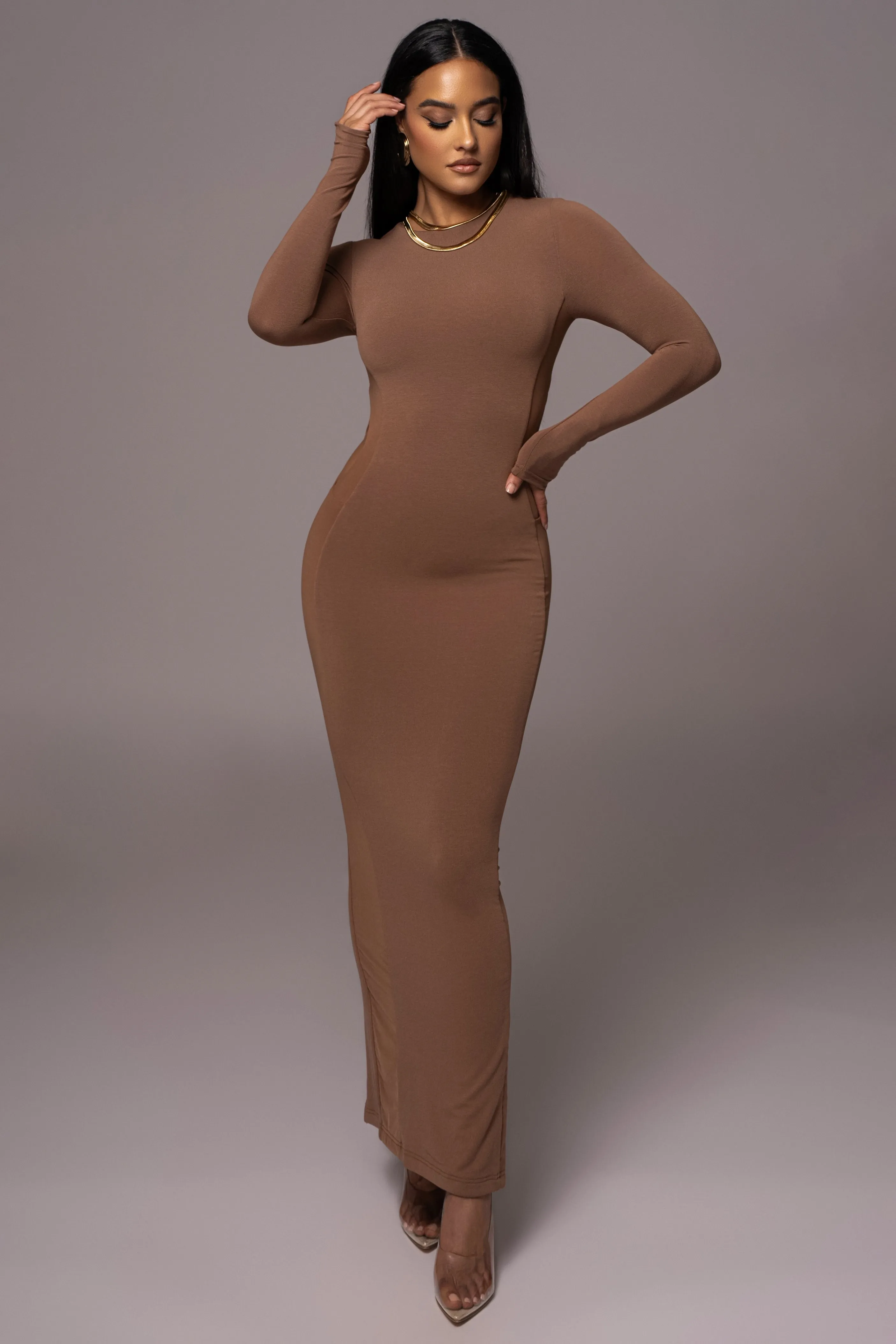 Pecan Break Away Maxi Dress sold by JLUXLABEL product image thumbnail 3