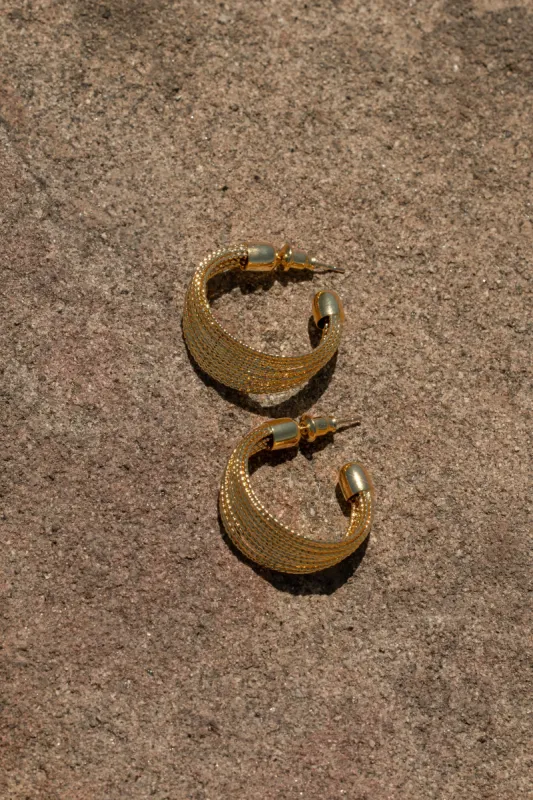 Gold Missy Hoop Earrings sold by JLUXLABEL