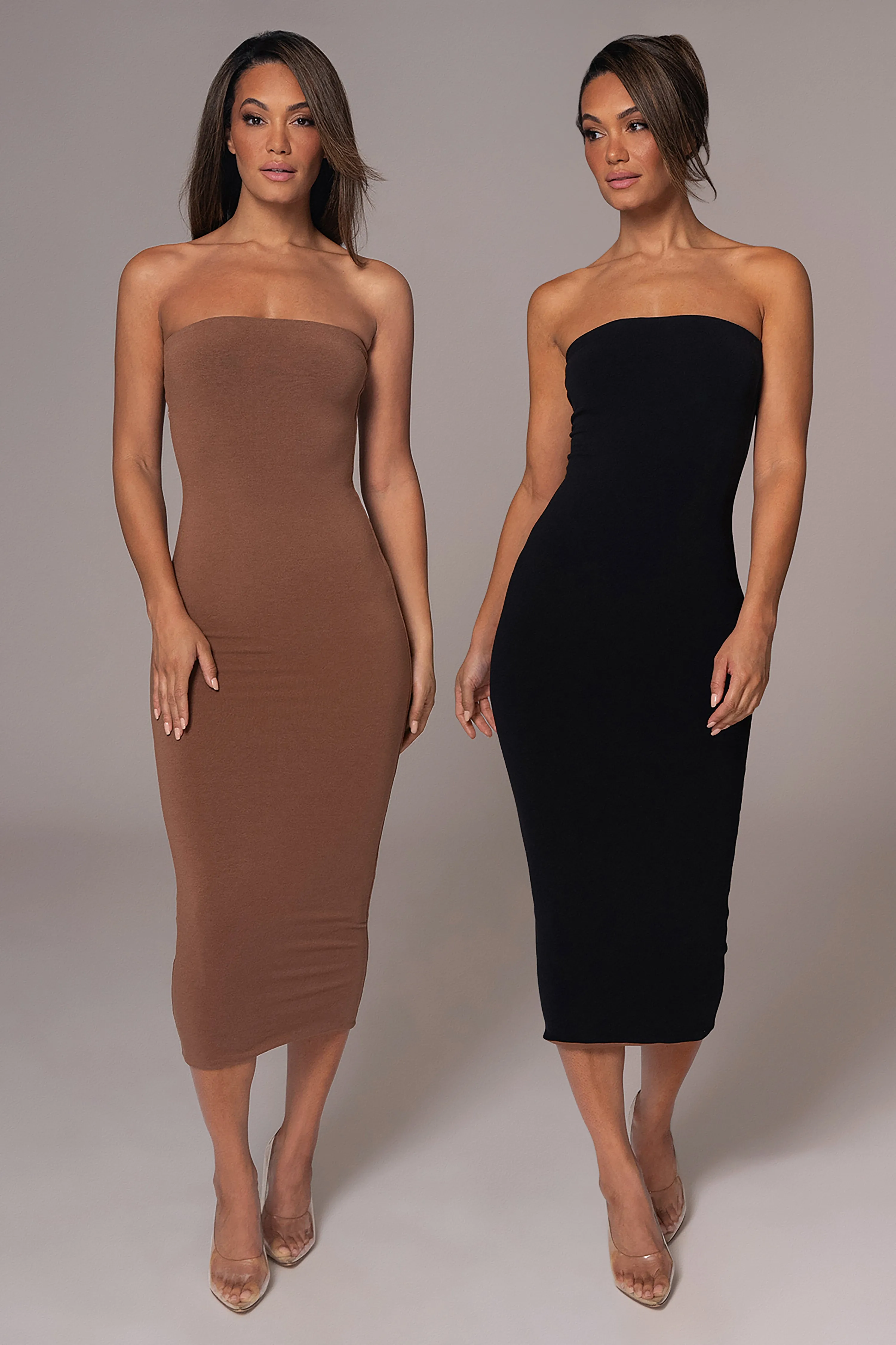 Black/Pecan Shelley Reversible Maxi Dress sold by JLUXLABEL