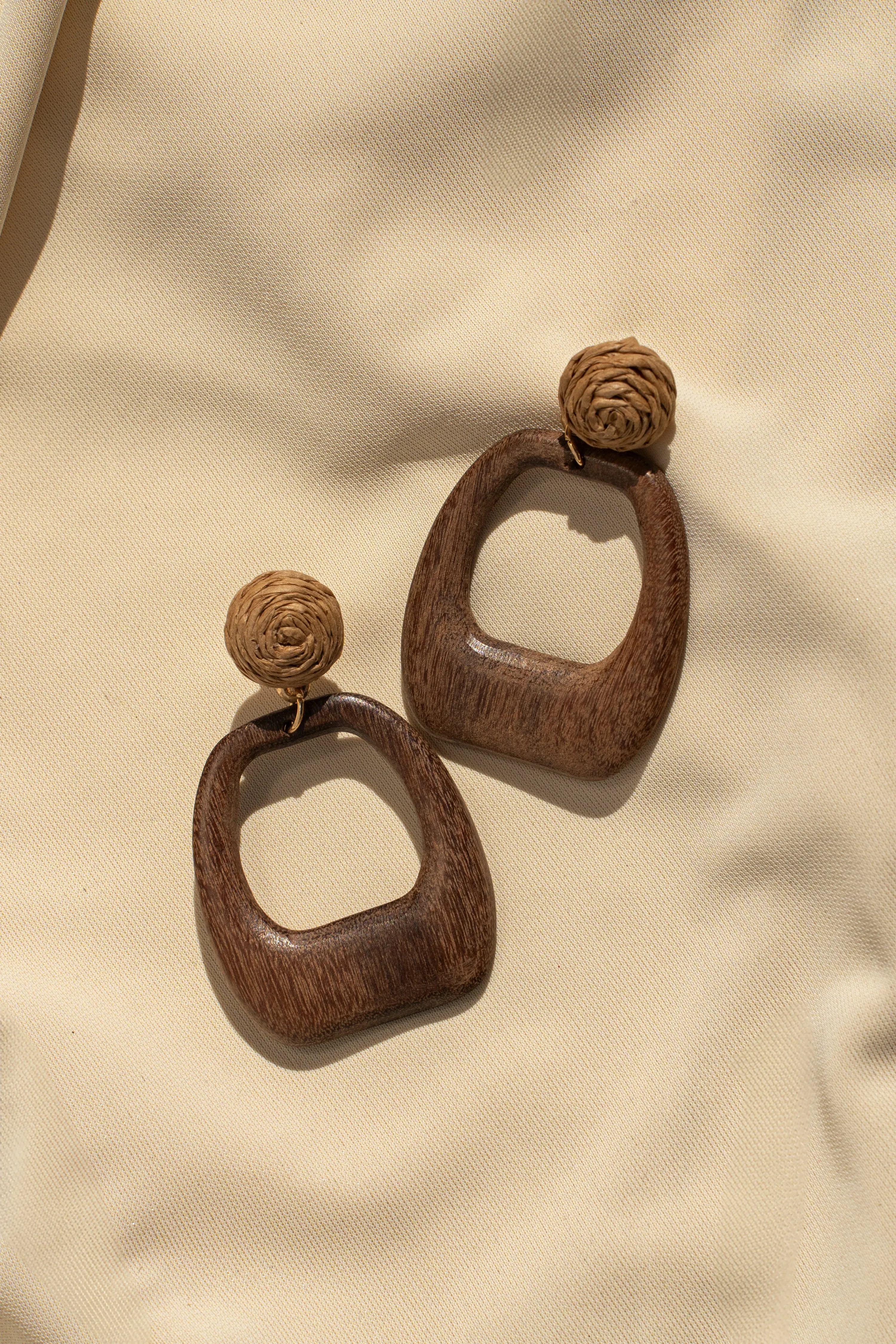 Brown Cove Wooden Earrings sold by JLUXLABEL