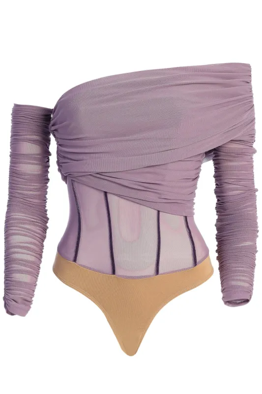 Purple Sheer Perfection Bodysuit sold by JLUXLABEL