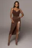 Chocolate Spring Ruched Linen Skirt sold by JLUXLABEL