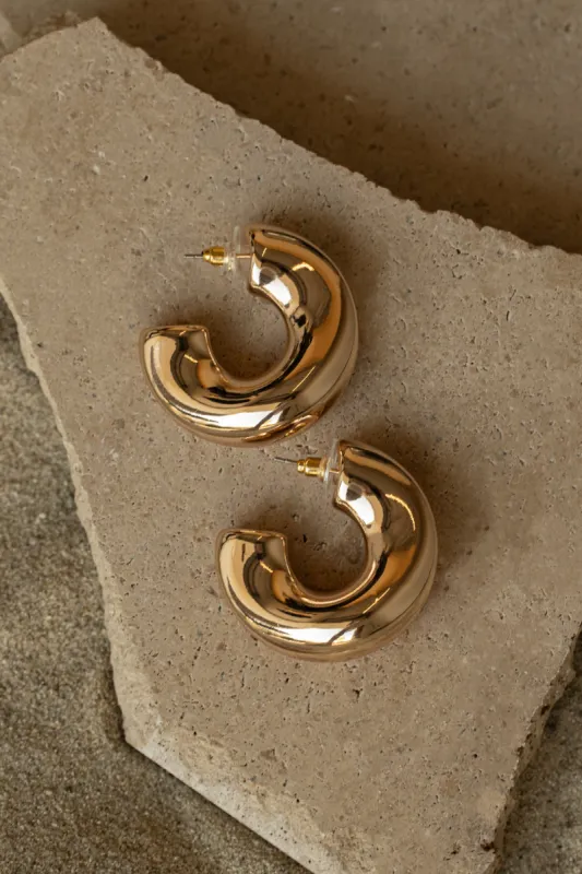 Gold Jass Hoop Earrings sold by JLUXLABEL