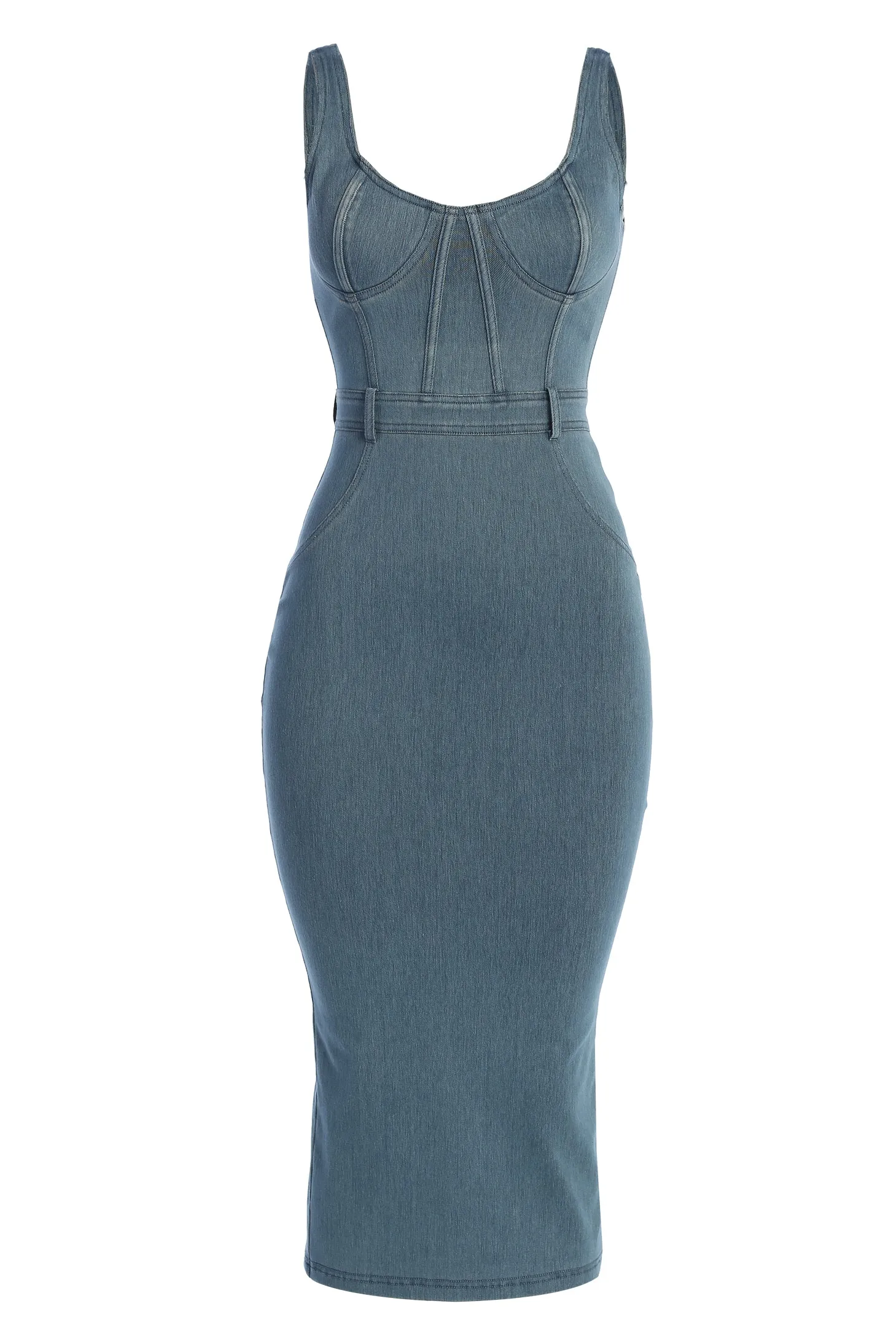 NAT & LIV x JLUXLABEL Denim Malika Midi Dress sold by JLUXLABEL product image thumbnail 3