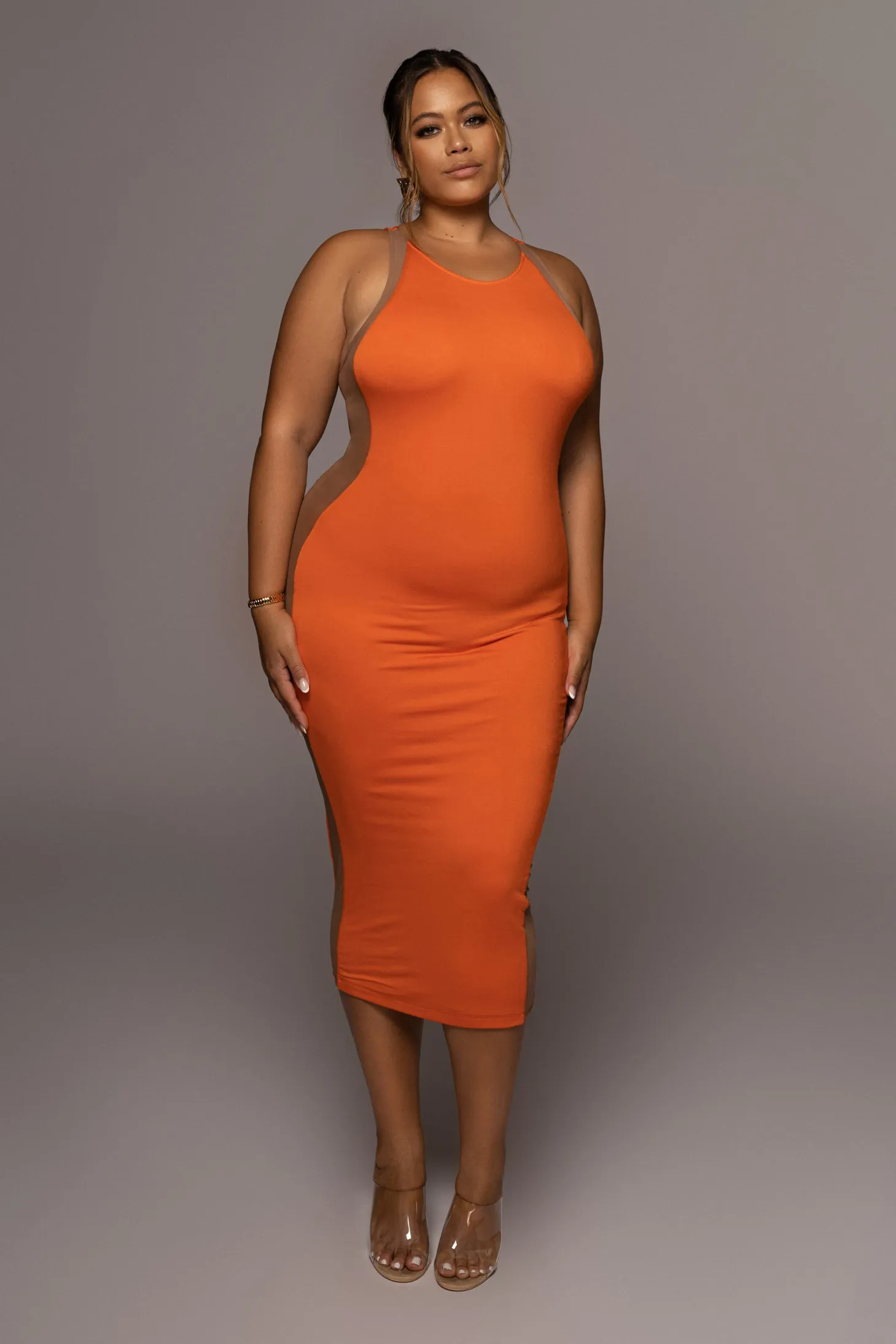 Tangerine The Hills Contrast Dress sold by JLUXLABEL product image thumbnail 4