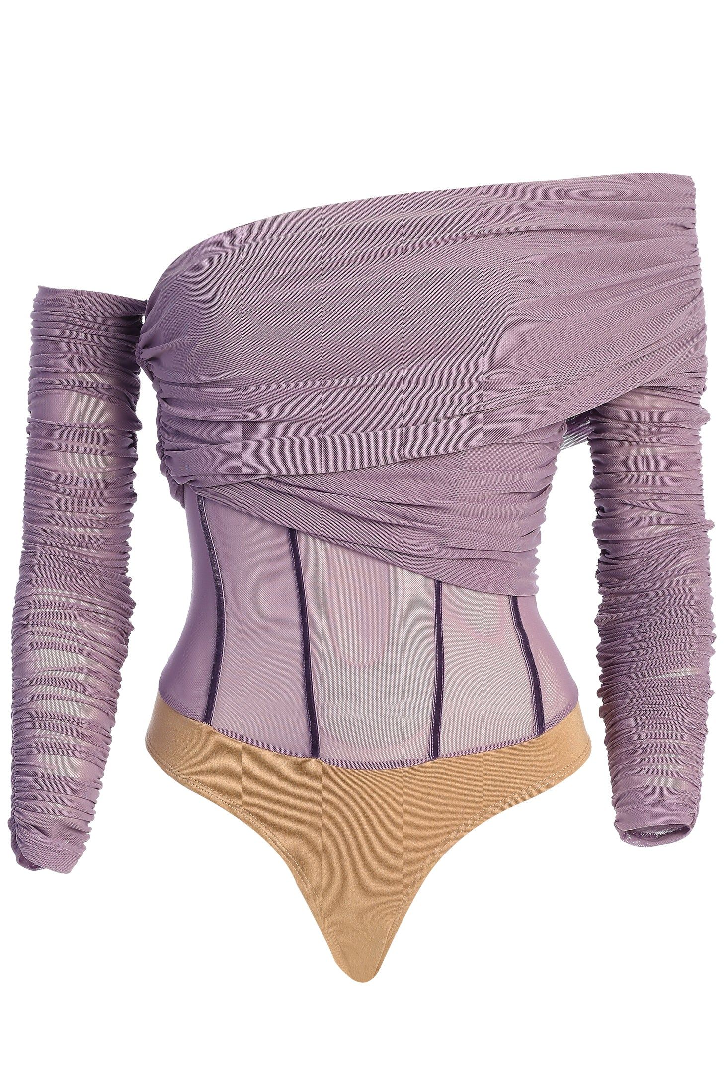 Purple Sheer Perfection Bodysuit sold by JLUXLABEL