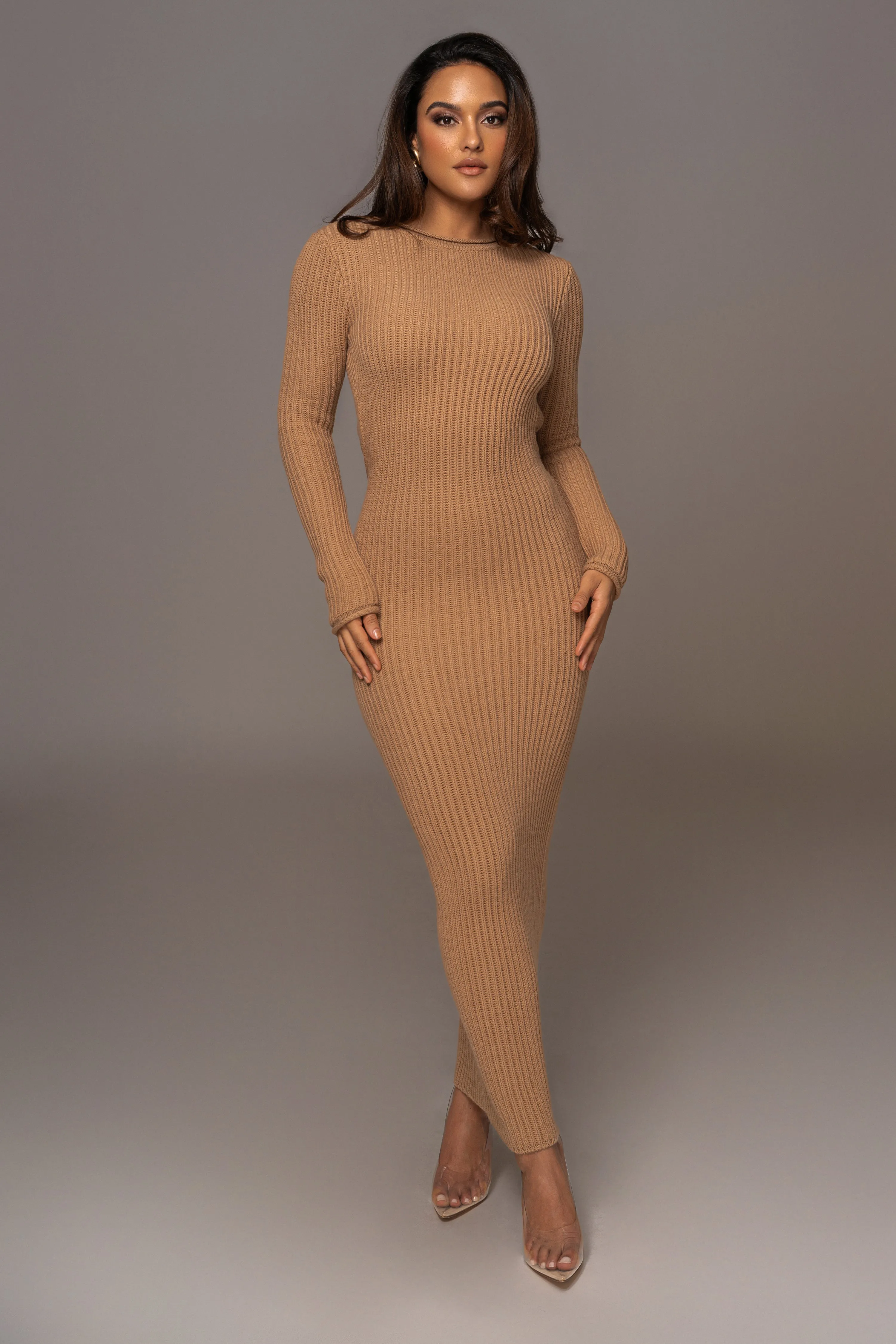 Beige Melissa Knit Maxi Dress sold by JLUXLABEL product image thumbnail 2