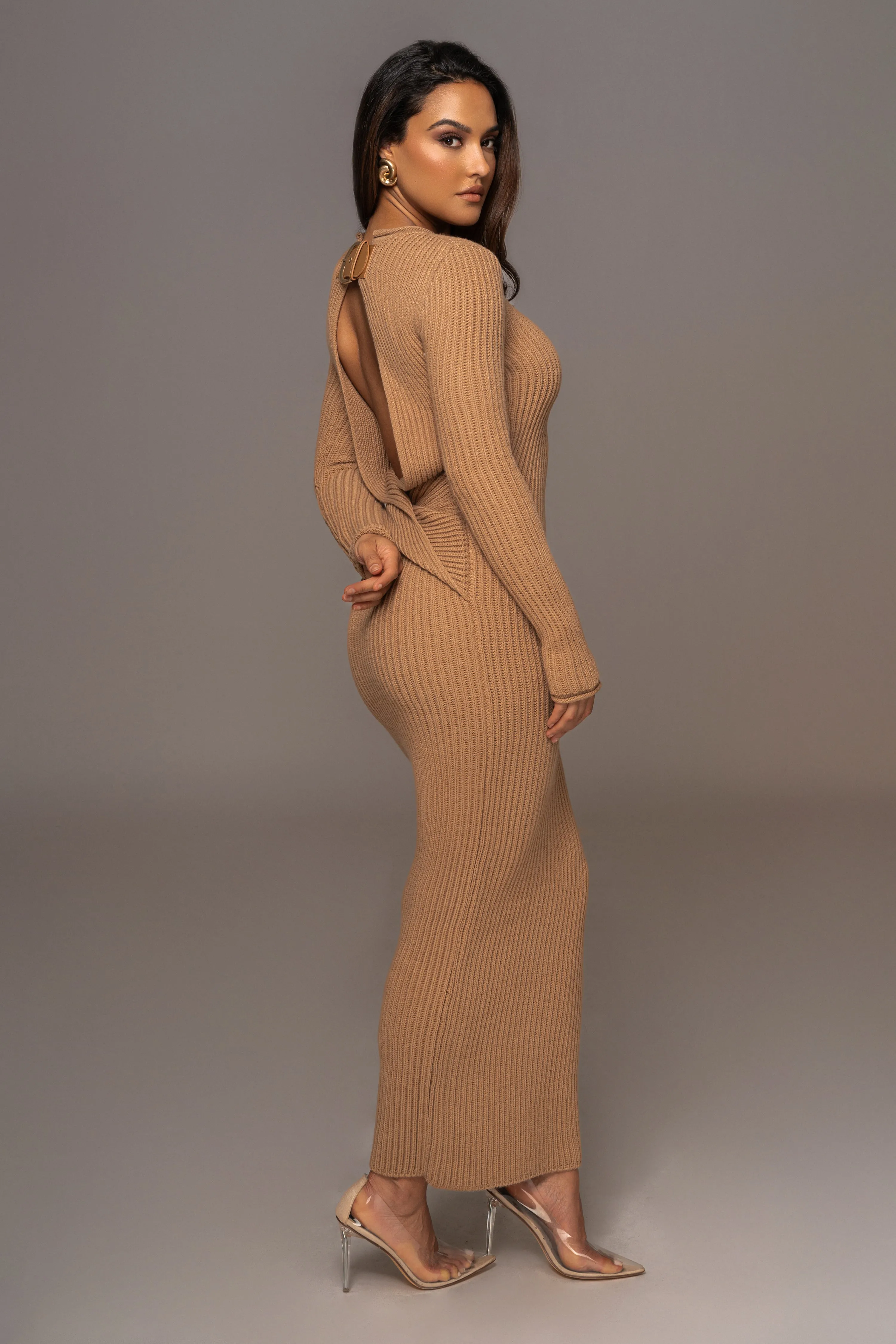 Beige Melissa Knit Maxi Dress sold by JLUXLABEL product image thumbnail 4