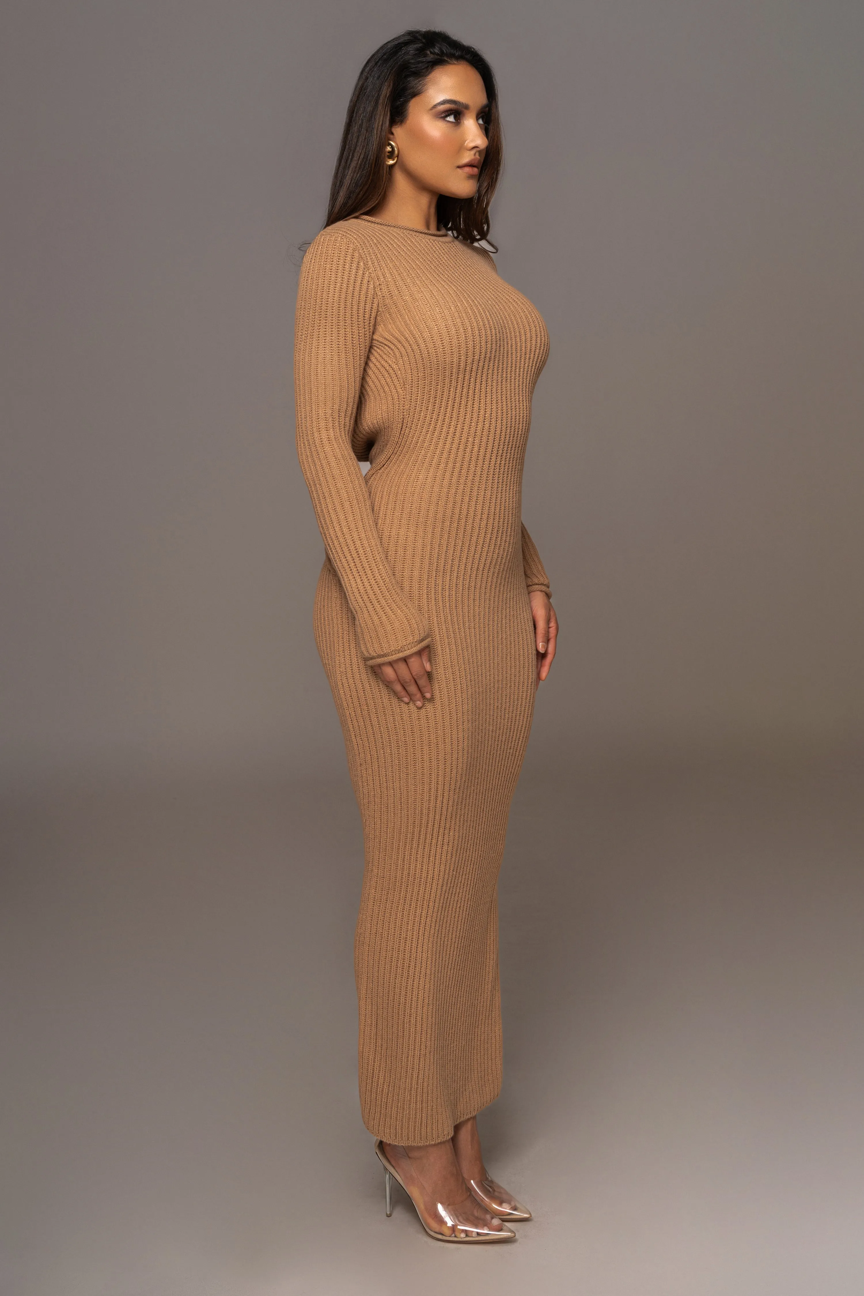 Beige Melissa Knit Maxi Dress sold by JLUXLABEL product image thumbnail 5