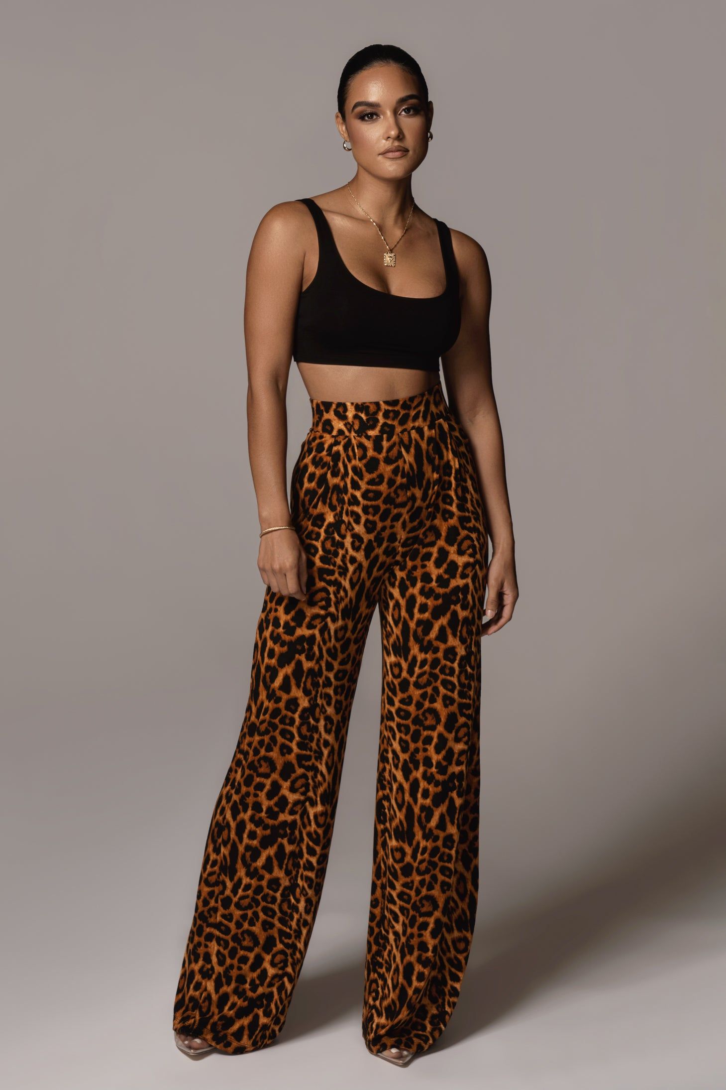 Leopard Terez Wide Leg Pant sold by JLUXLABEL