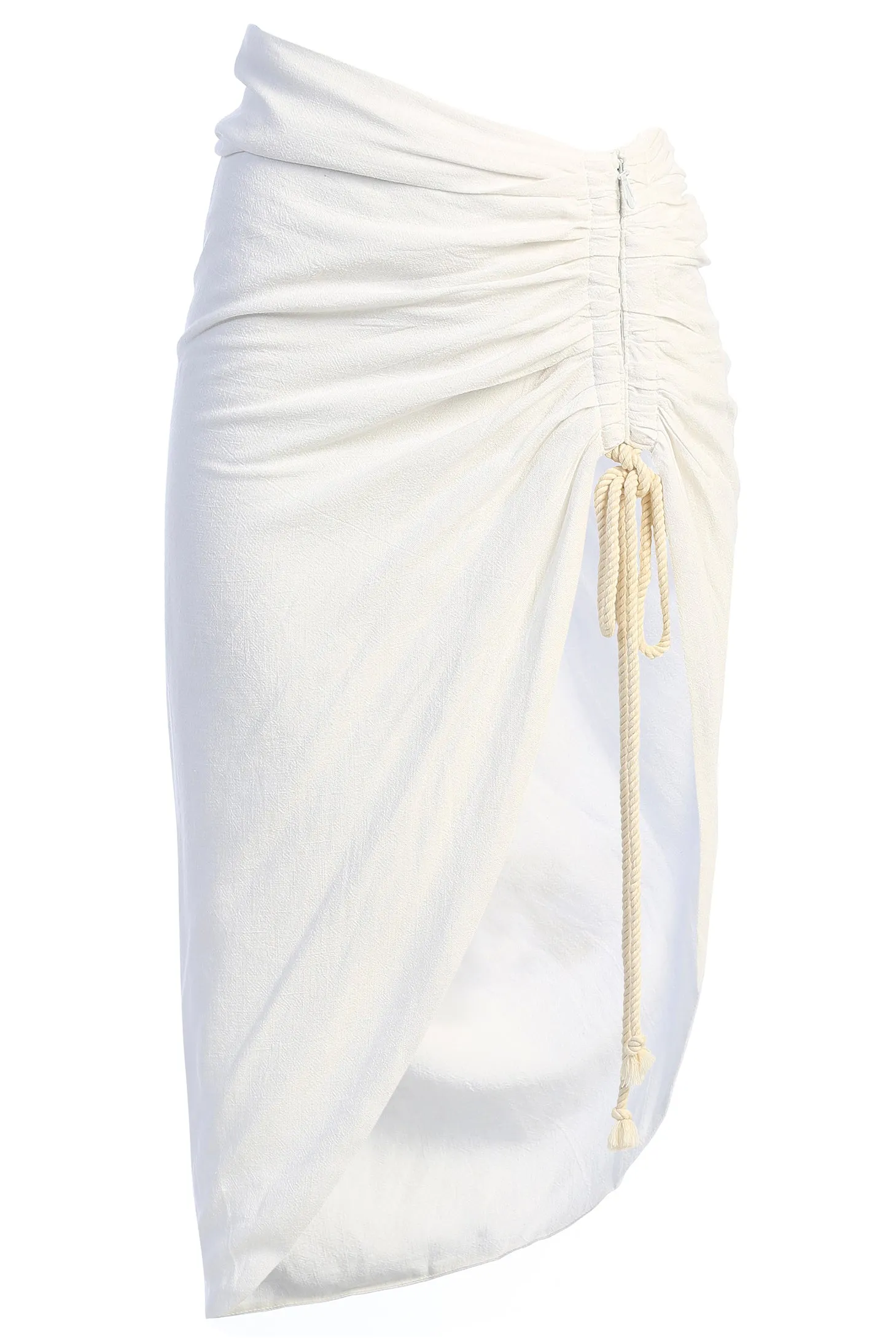 Ivory Spring Ruched Linen Skirt sold by JLUXLABEL product image thumbnail 4