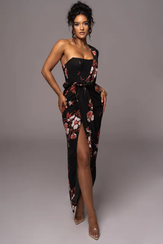 Red Floral Dream Chiffon Dress sold by JLUXLABEL