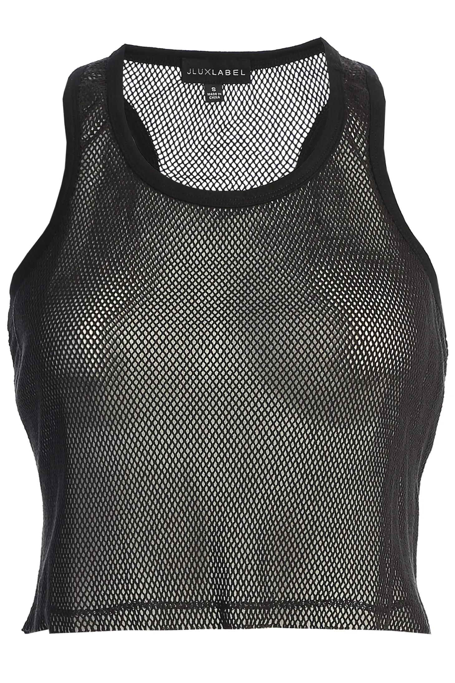 Black Fishnet Crop Tank sold by JLUXLABEL product image thumbnail 2