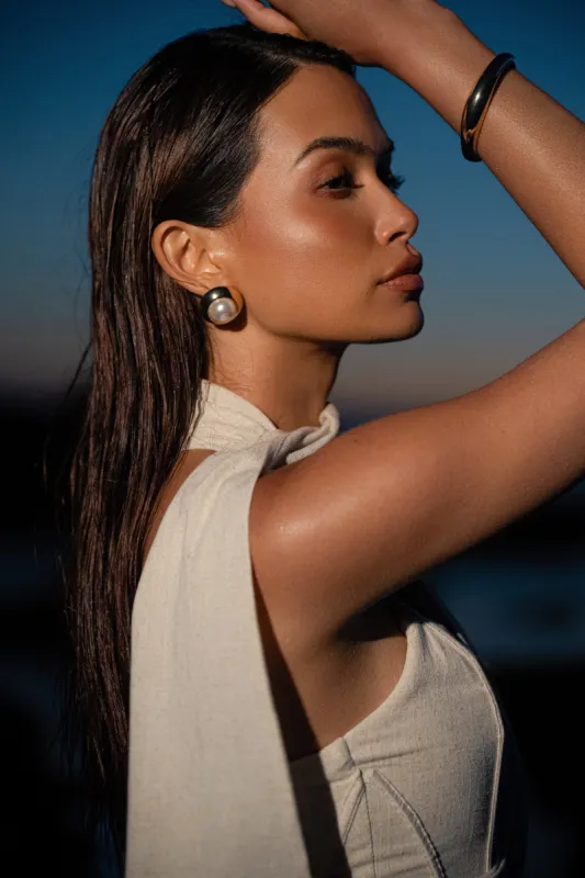 Gold Glamour Pearl Earrings sold by JLUXLABEL