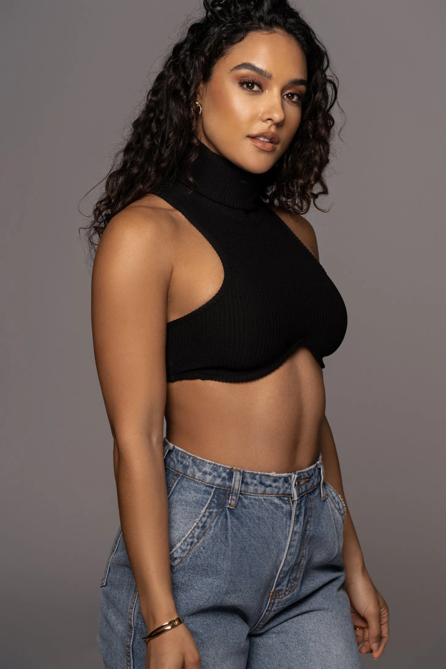 Black Cher Ribbed Top sold by JLUXLABEL product image thumbnail 3