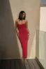 Pink La Lune Drape Midi Dress sold by JLUXLABEL
