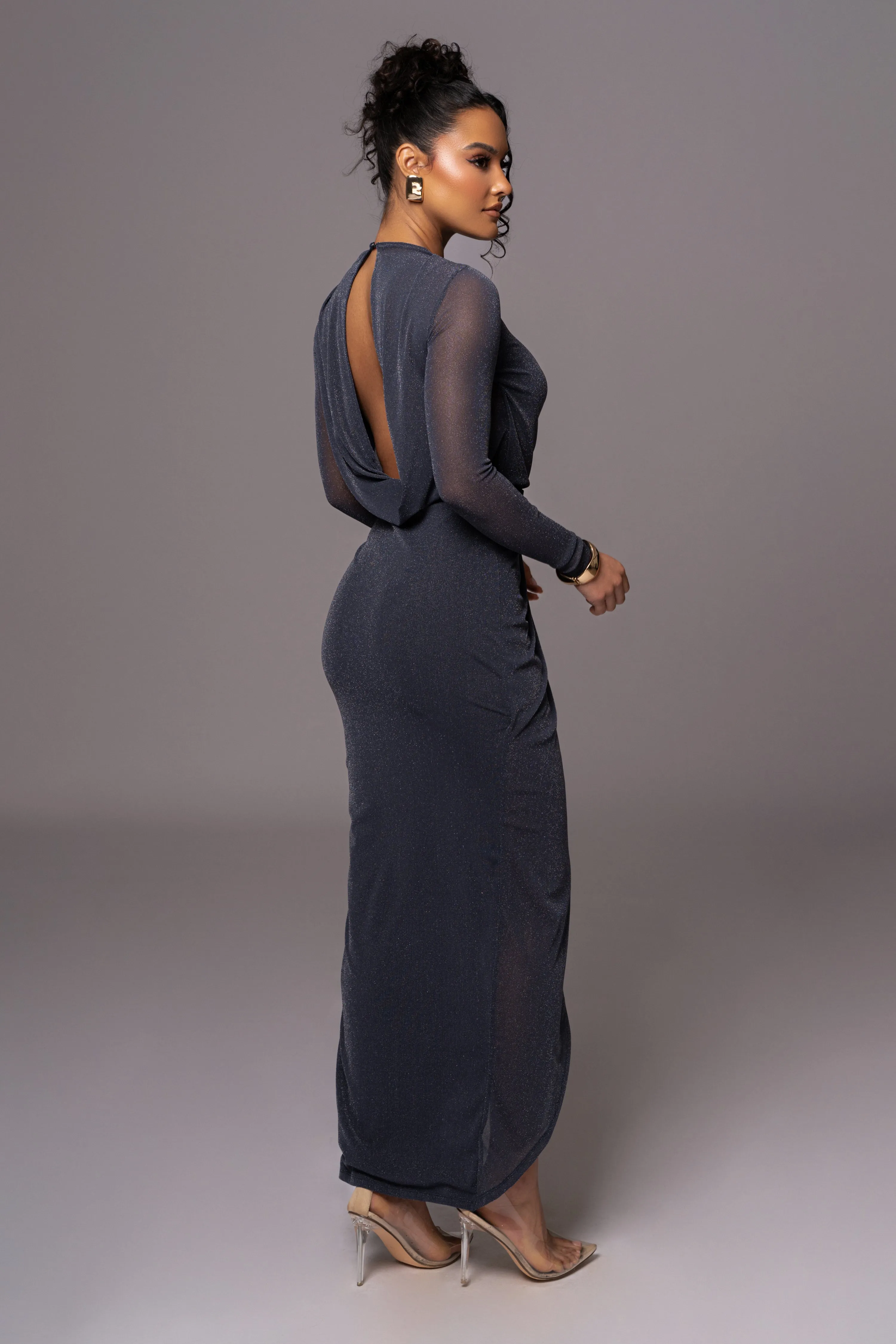 Blue Araceli Gathered Maxi Dress sold by JLUXLABEL product image thumbnail 4