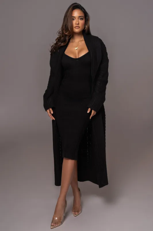 Black Upstate Cable Knit Cardigan sold by JLUXLABEL