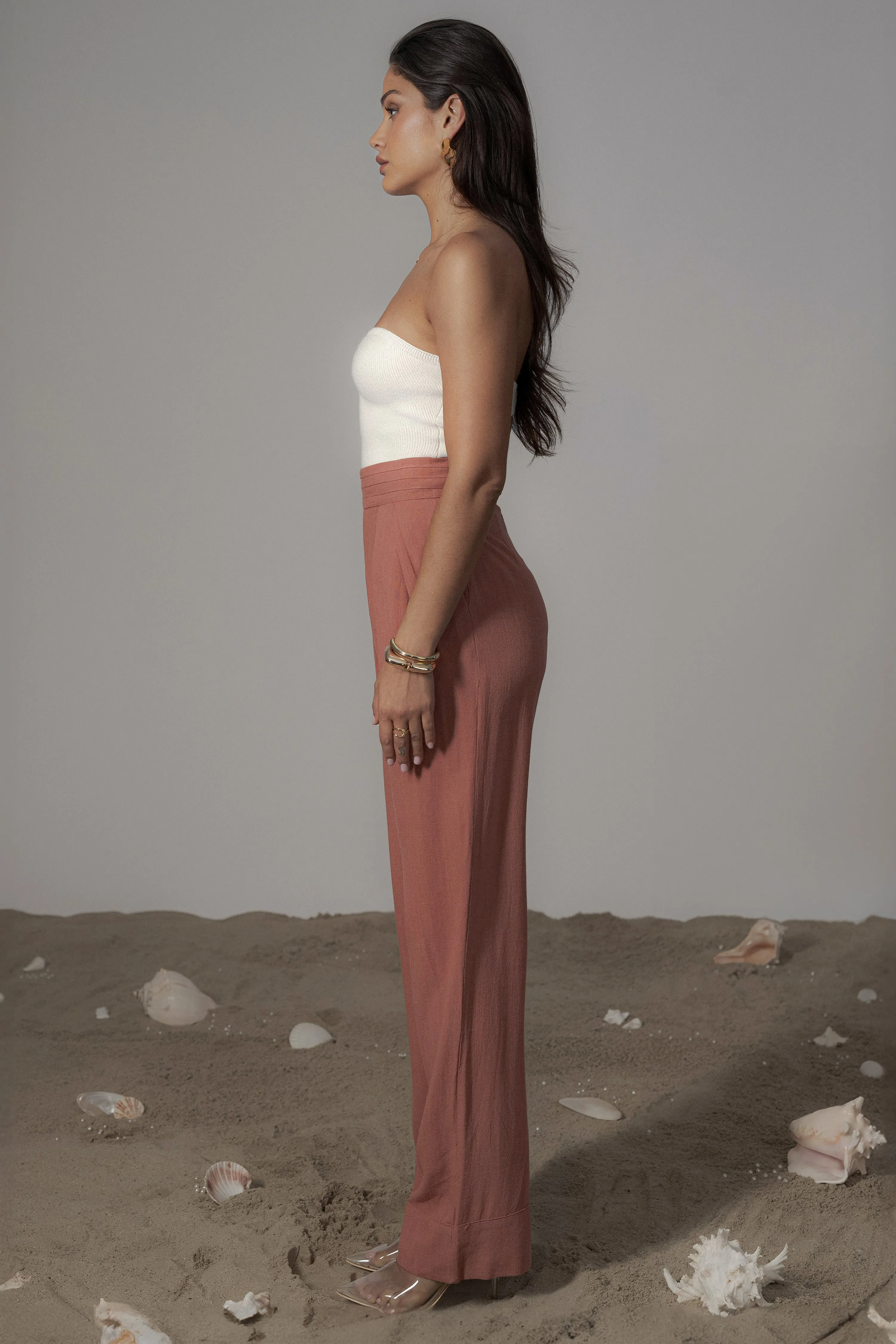 Terra Cotta Villa Views Linen Trousers sold by JLUXLABEL product image thumbnail 5