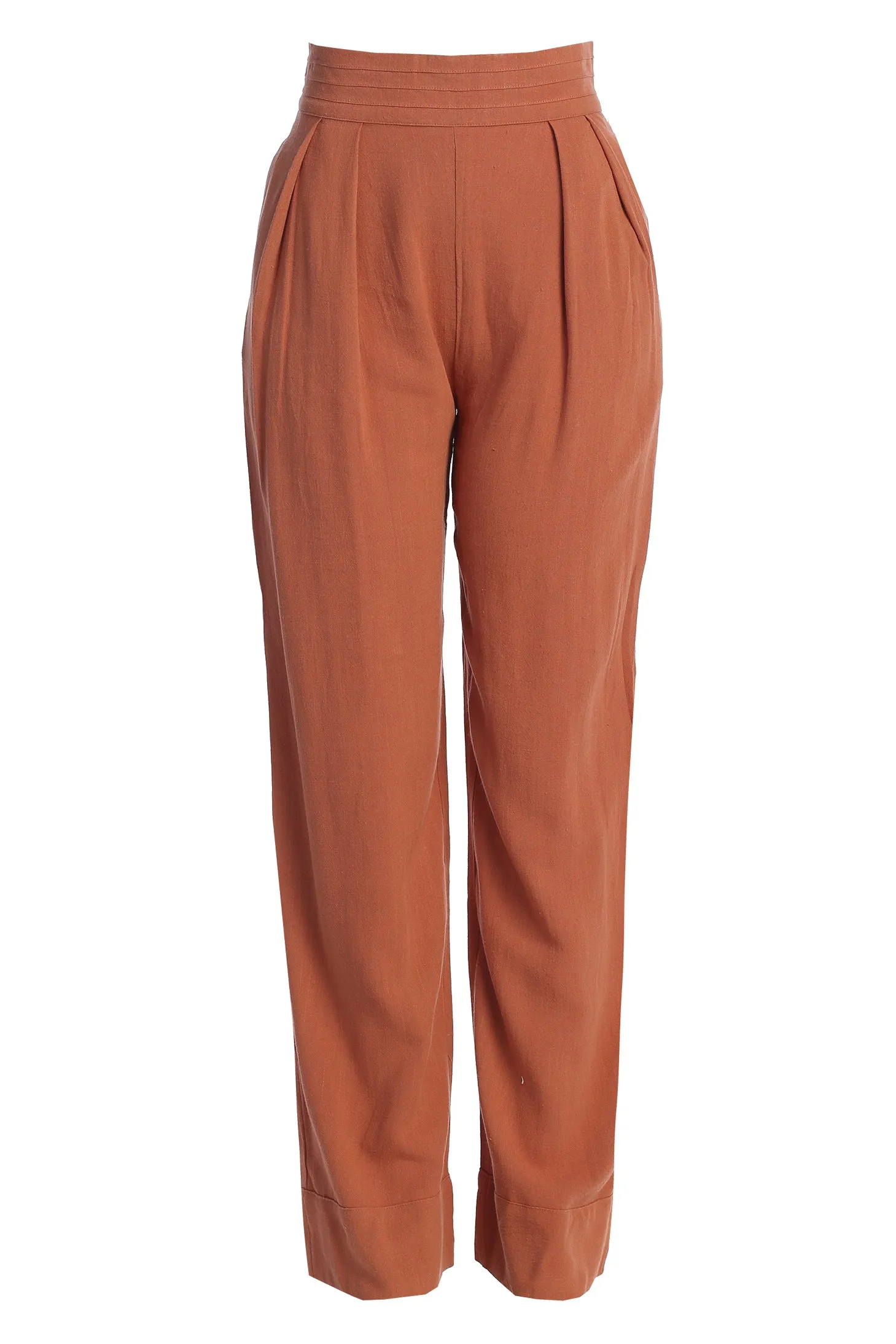 Terra Cotta Villa Views Linen Trousers sold by JLUXLABEL product image thumbnail 2