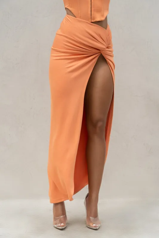 Orange Take You There Maxi Skirt sold by JLUXLABEL