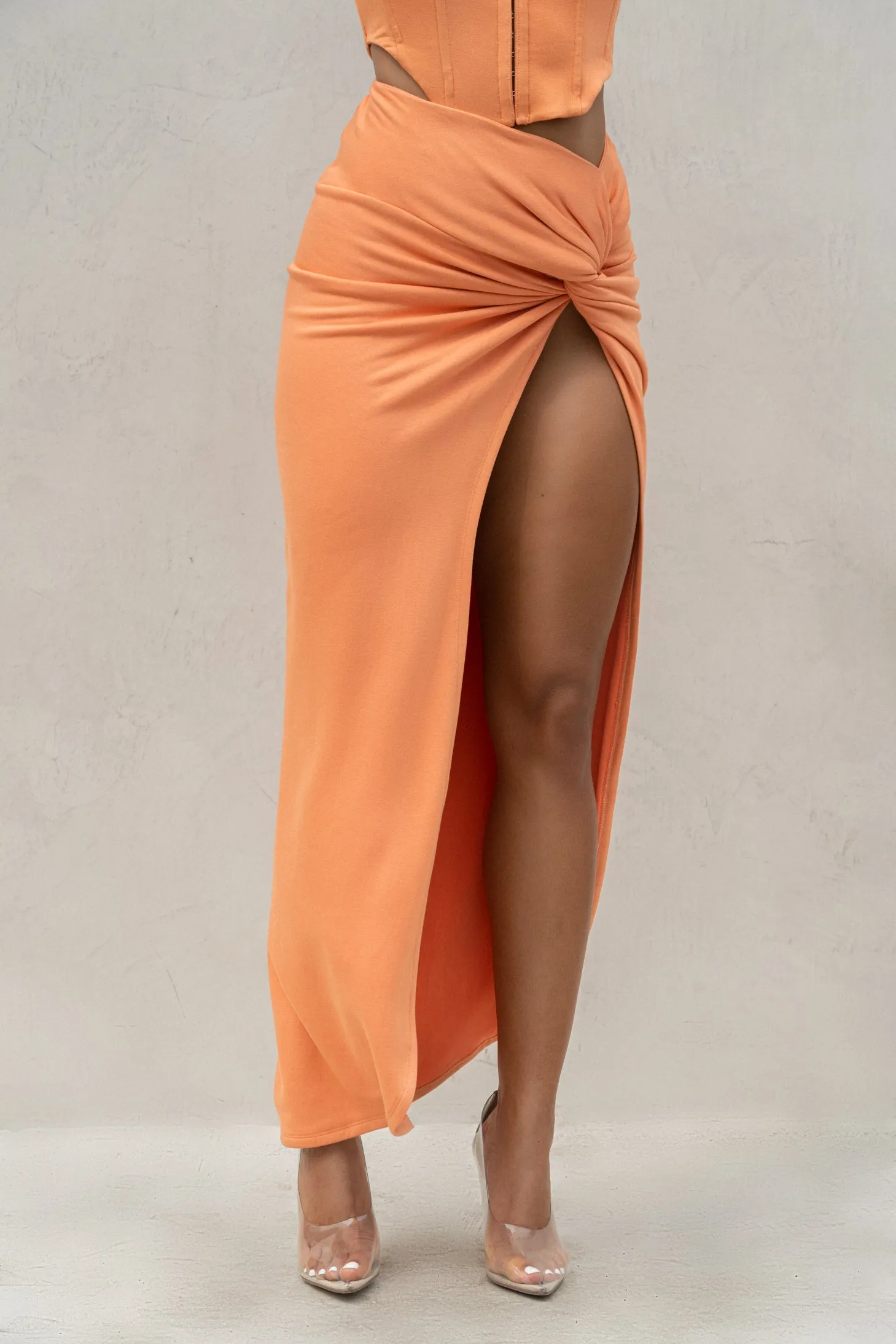 Orange Take You There Maxi Skirt sold by JLUXLABEL