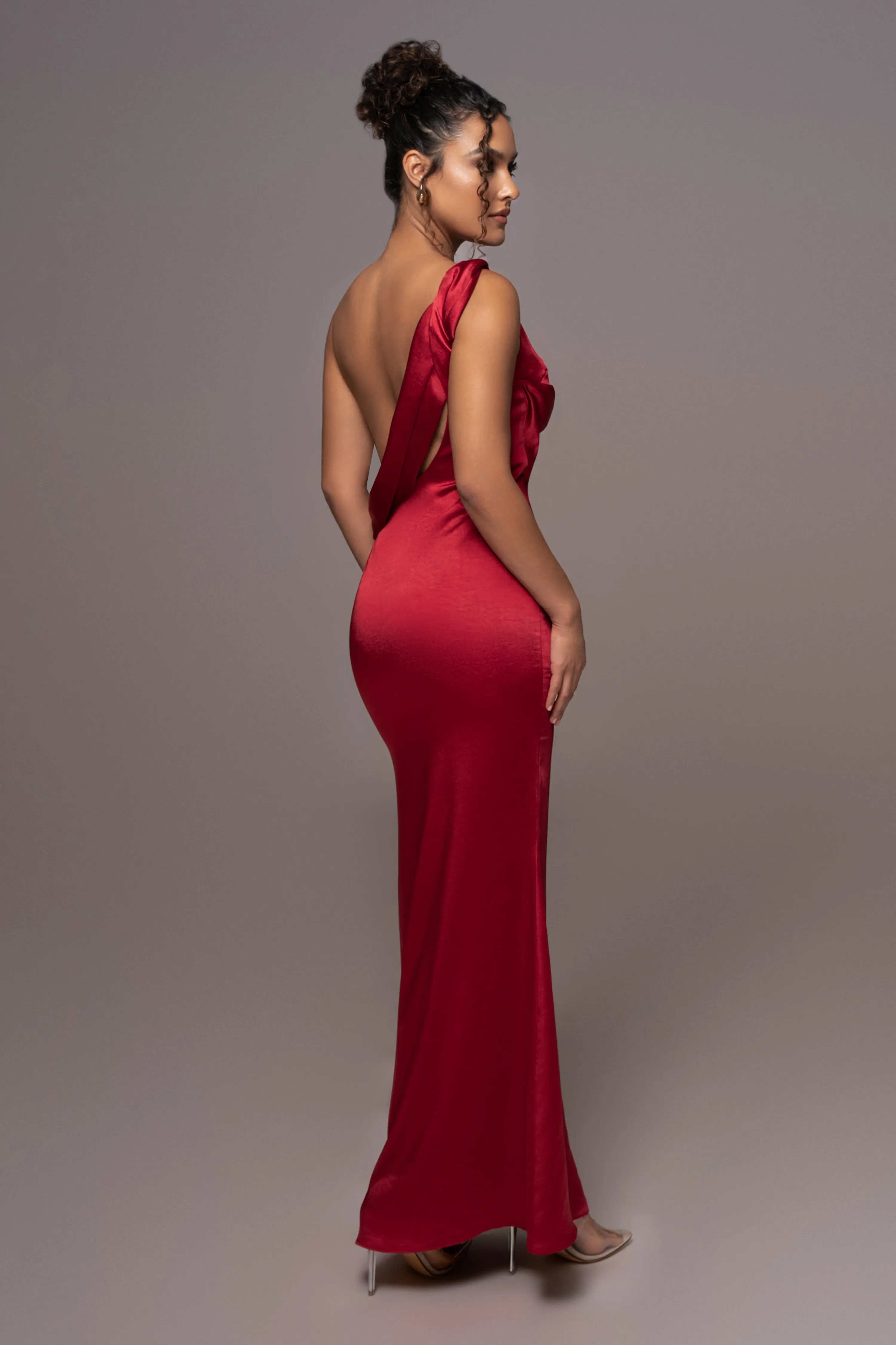 Red Satin Belle Maxi Dress sold by JLUXLABEL product image thumbnail 4