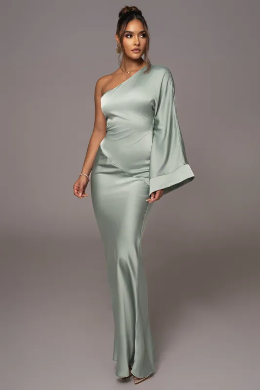 Sage Femme Drape Maxi Dress sold by JLUXLABEL