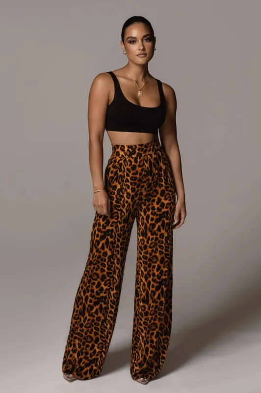 Leopard Terez Wide Leg Pant sold by JLUXLABEL