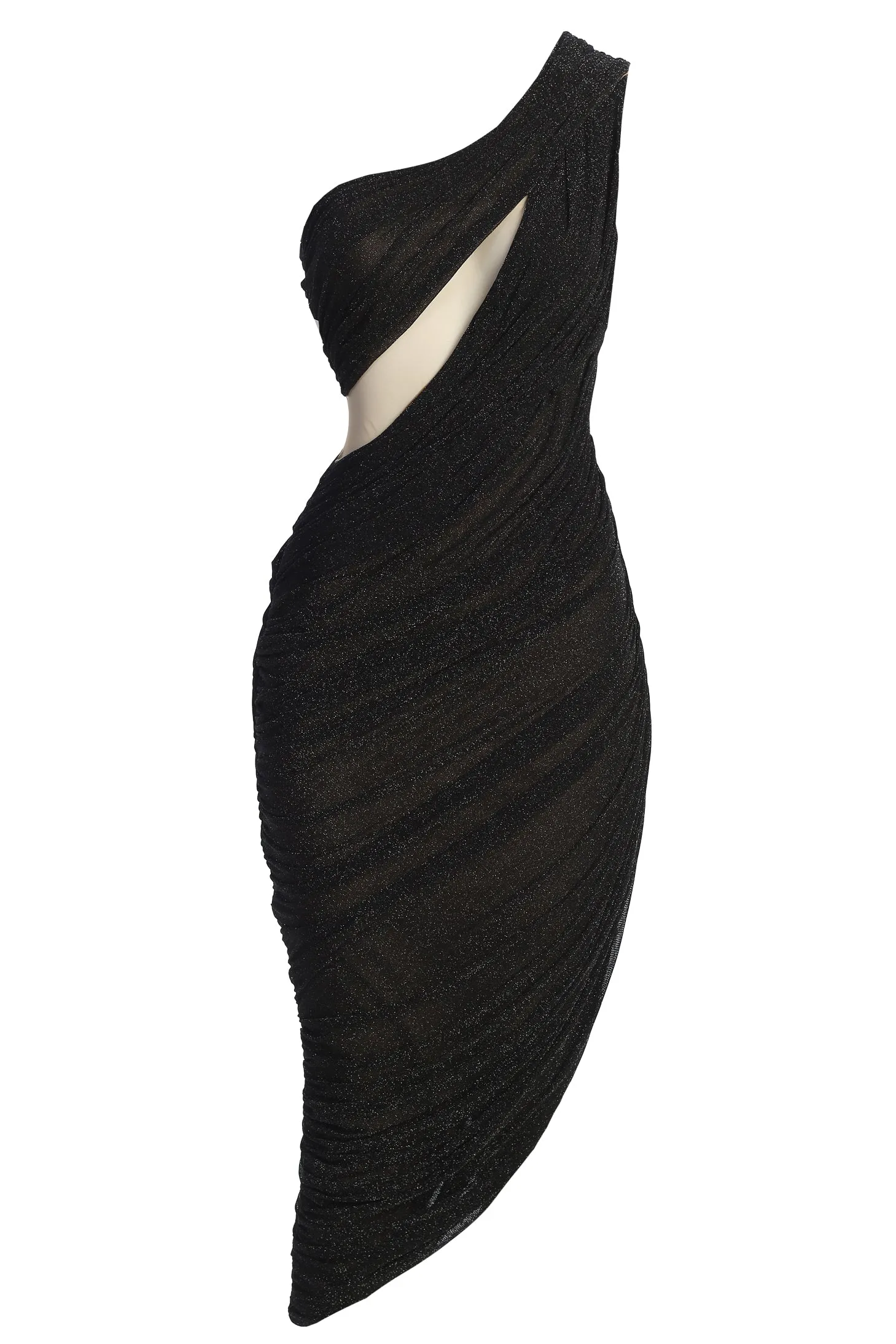 Black Aura Shimmer Midi Dress sold by JLUXLABEL product image thumbnail 2