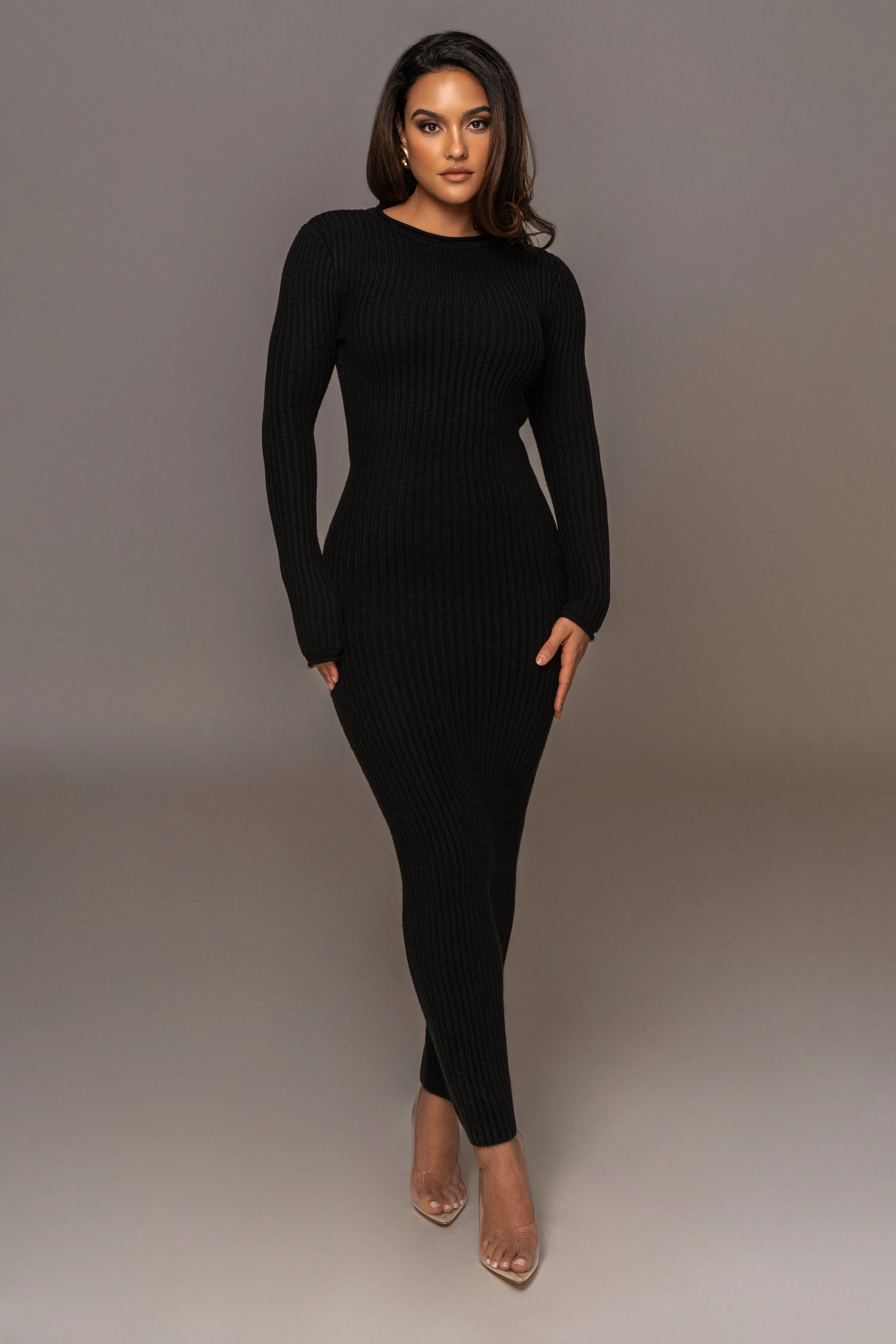 Black Melissa Knit Maxi Dress sold by JLUXLABEL product image thumbnail 2