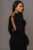 Black Melissa Knit Maxi Dress sold by JLUXLABEL