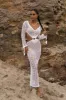 White Summer Daze Crochet Maxi Dress sold by JLUXLABEL