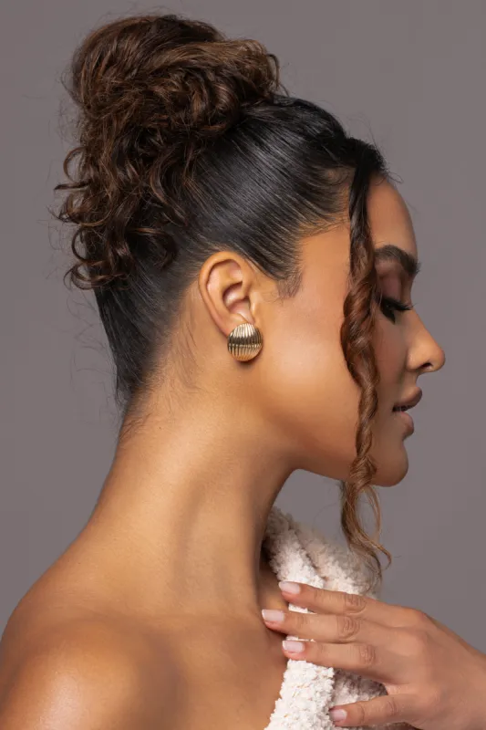 Gold Kyra Stud Earrings sold by JLUXLABEL