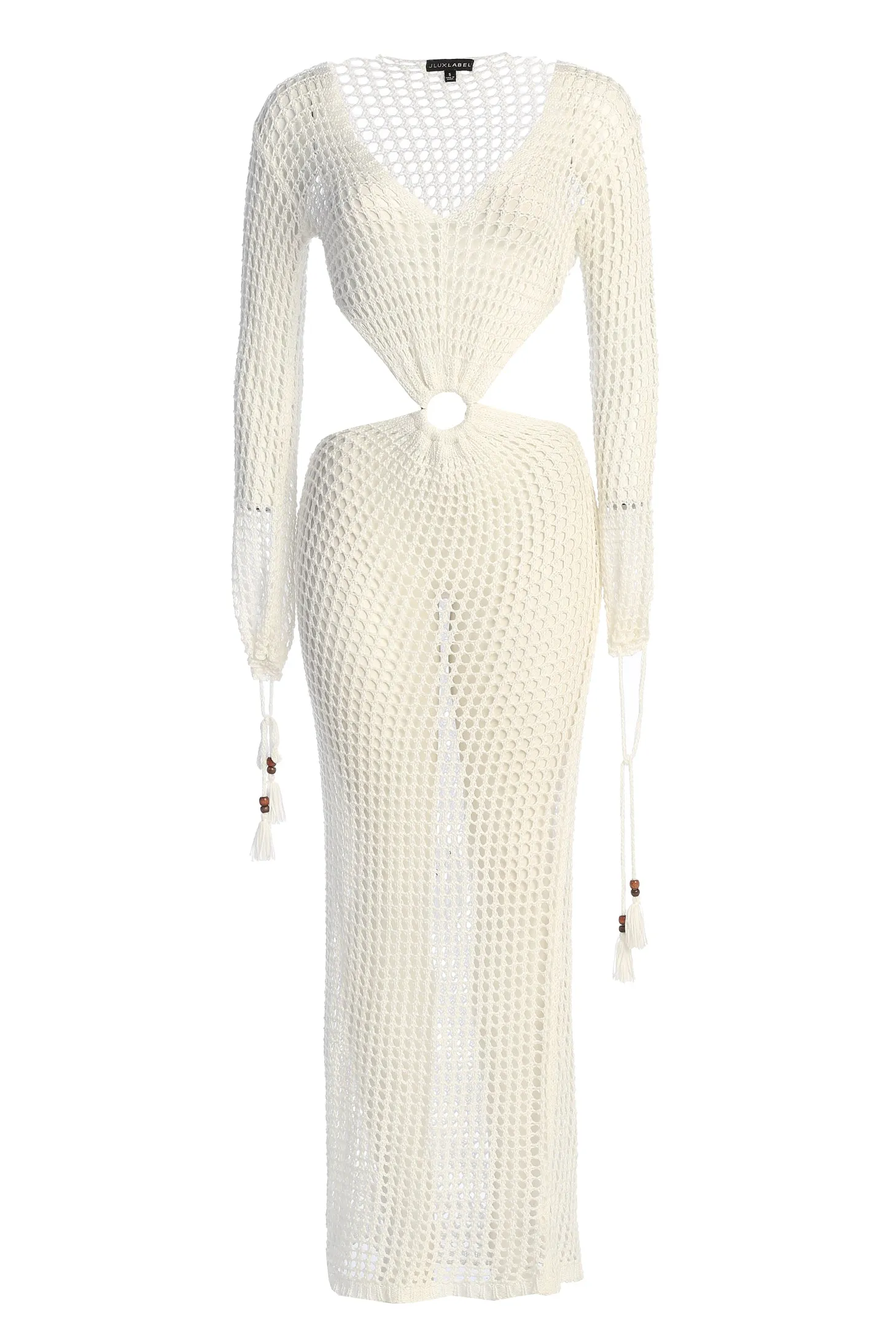 White Summer Daze Crochet Maxi Dress sold by JLUXLABEL product image thumbnail 5