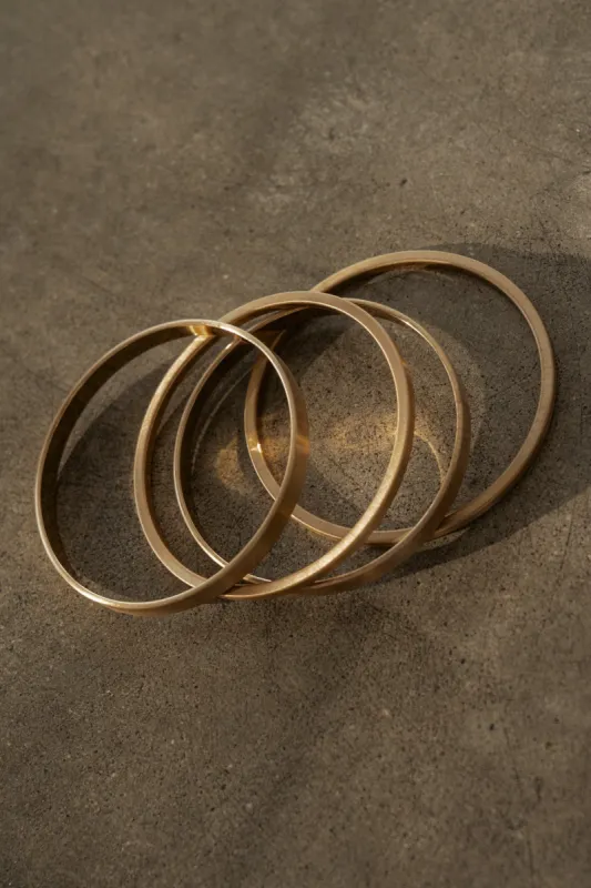 Gold Around The World Bangle Set sold by JLUXLABEL