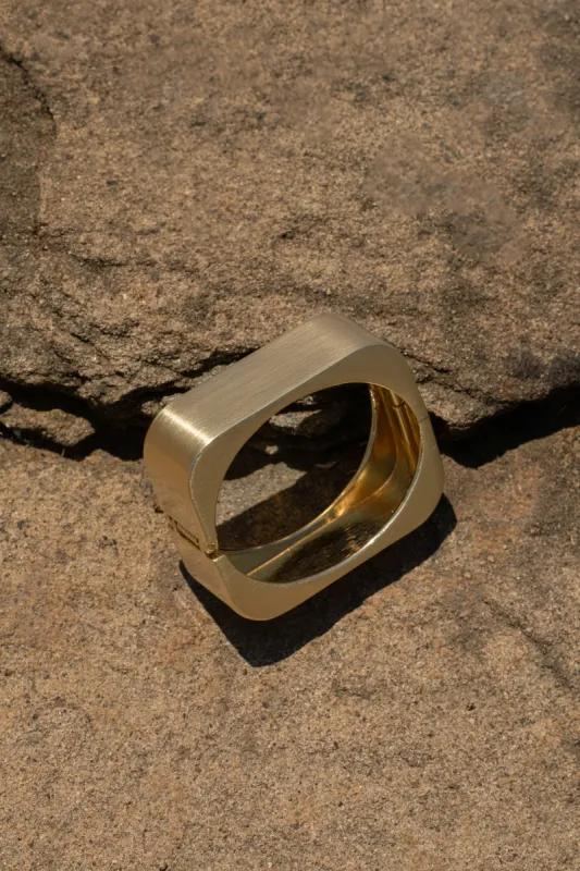 Gold Matte Hinge Bracelet sold by JLUXLABEL