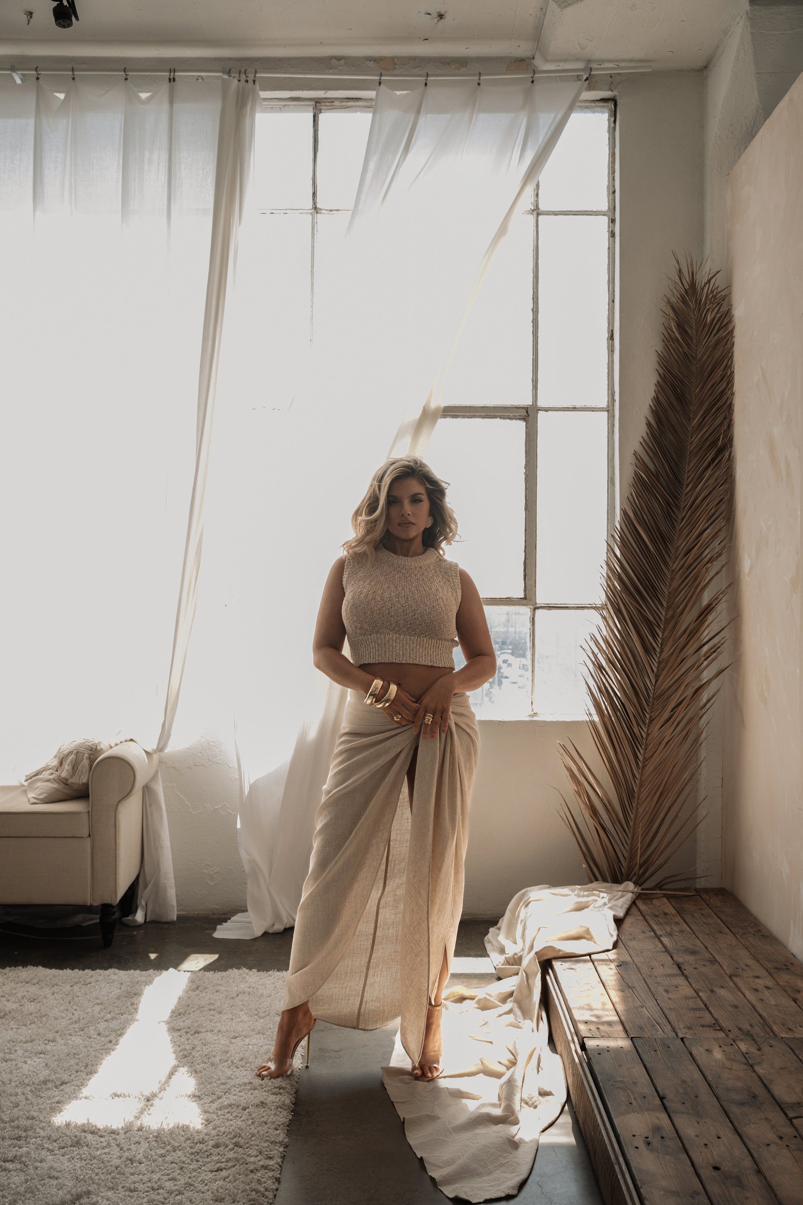 Natural Saylor Linen Sarong sold by JLUXLABEL product image thumbnail 6