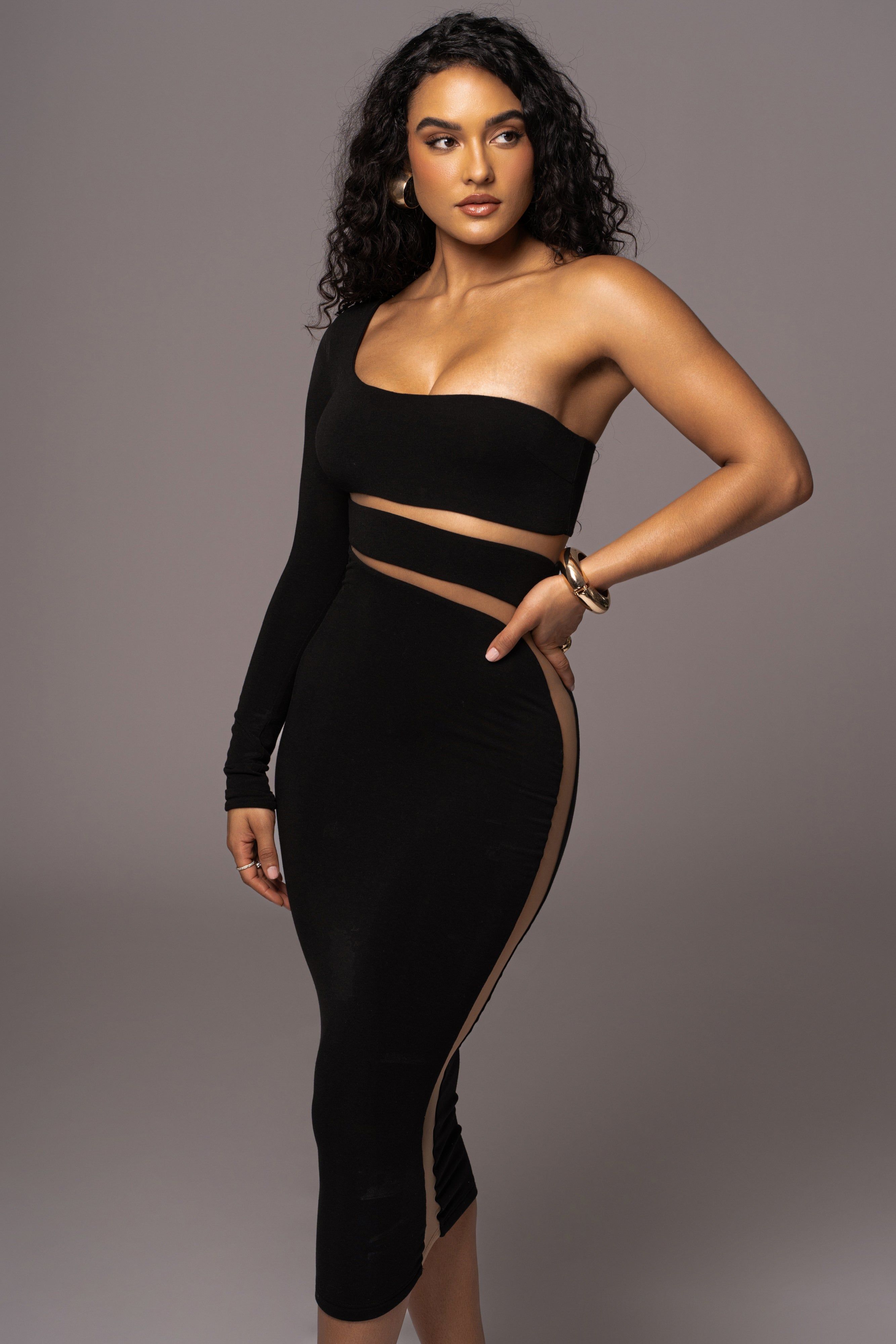 Noir Chase The Night One Shoulder Dress sold by JLUXLABEL product image thumbnail 5