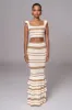Beige Corazon Ruffle Skirt Set sold by JLUXLABEL