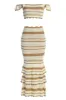 Beige Corazon Ruffle Skirt Set sold by JLUXLABEL