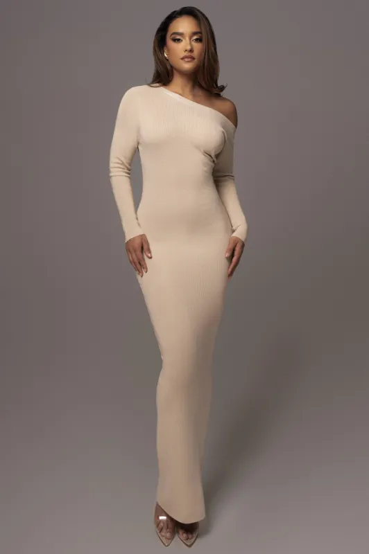 Ivory Night Shimmers Asymmetrical Maxi Dress sold by JLUXLABEL