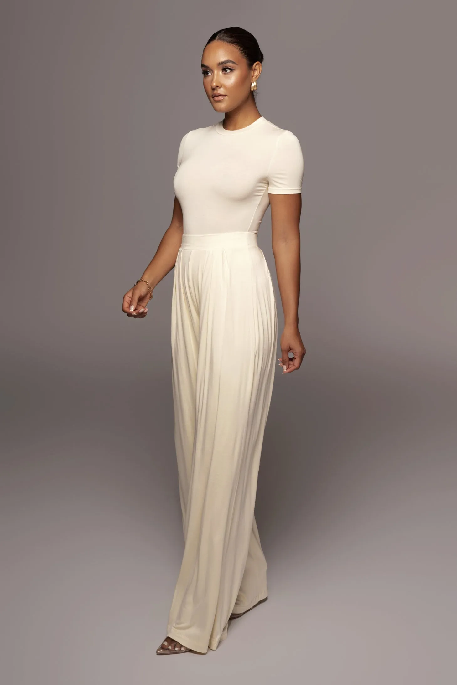 Jluxbasix Buttercream Devyn Wide Leg Pants sold by JLUXLABEL product image thumbnail 4