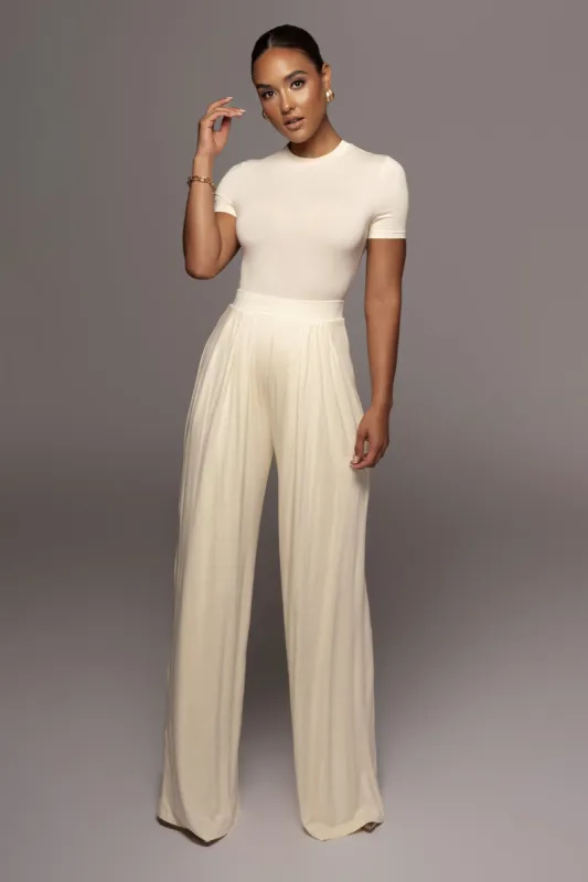 Jluxbasix Buttercream Devyn Wide Leg Pants sold by JLUXLABEL