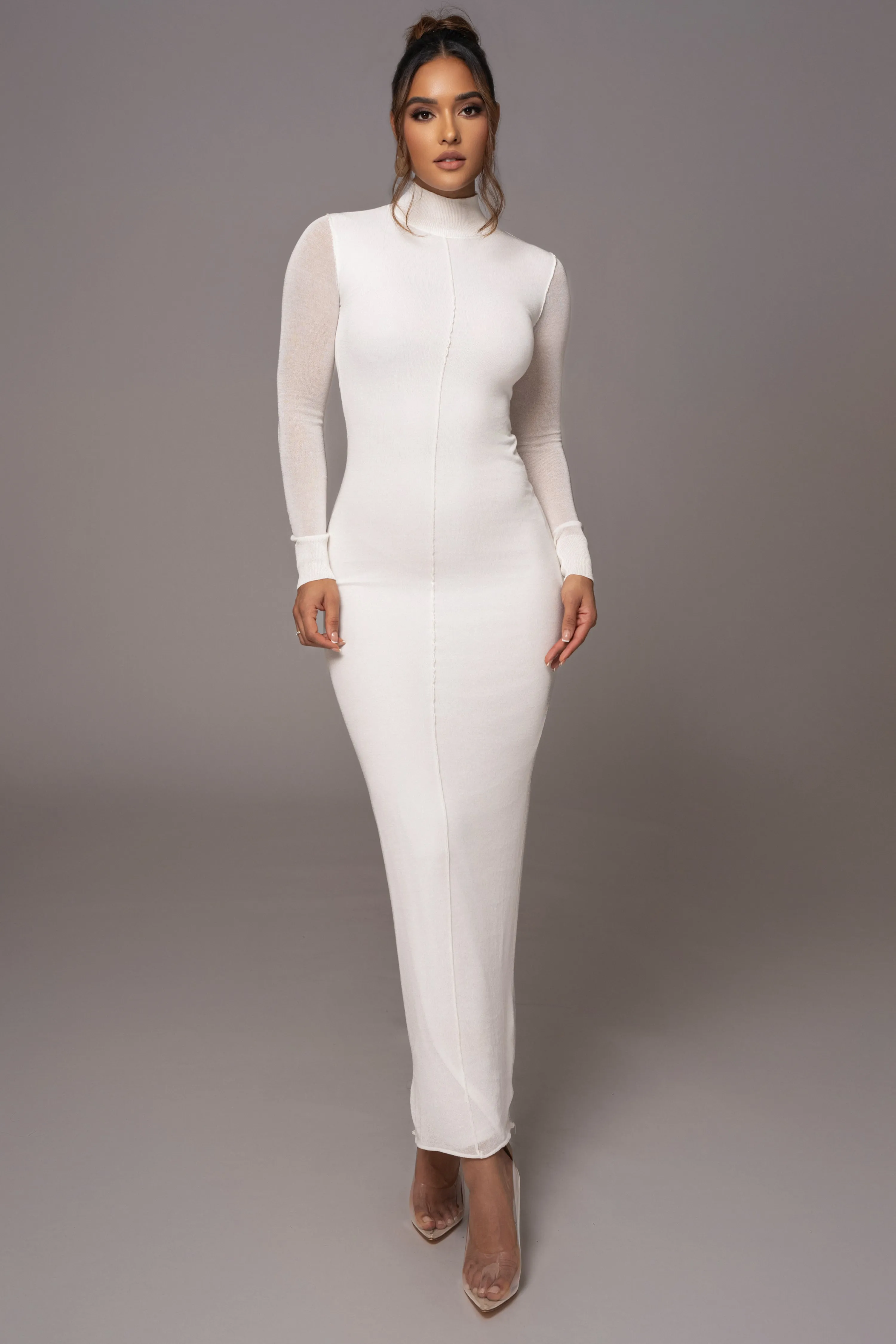 Ivory Fame Mock Neck Maxi Dress sold by JLUXLABEL product image thumbnail 4