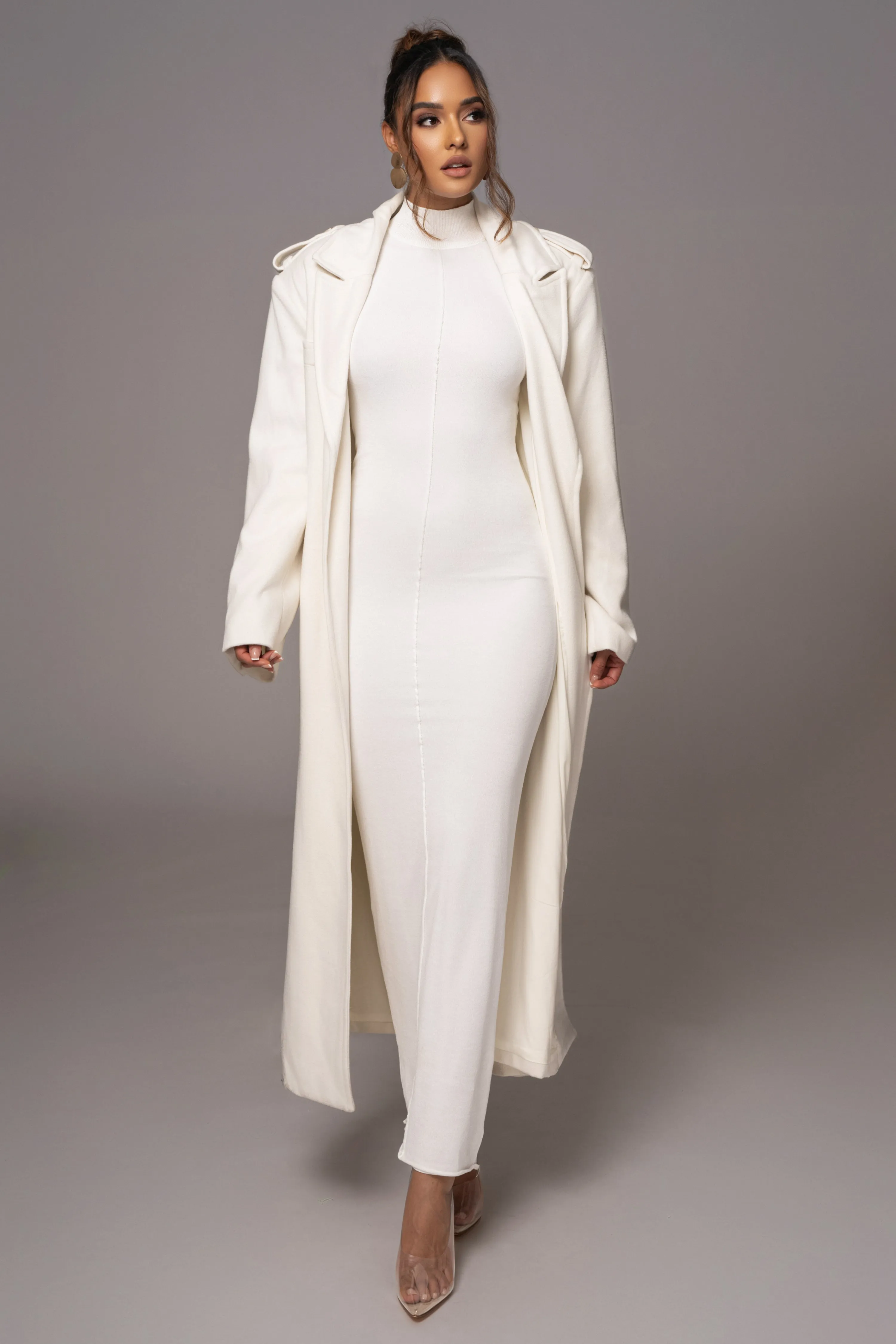 Ivory Fame Mock Neck Maxi Dress sold by JLUXLABEL product image thumbnail 3