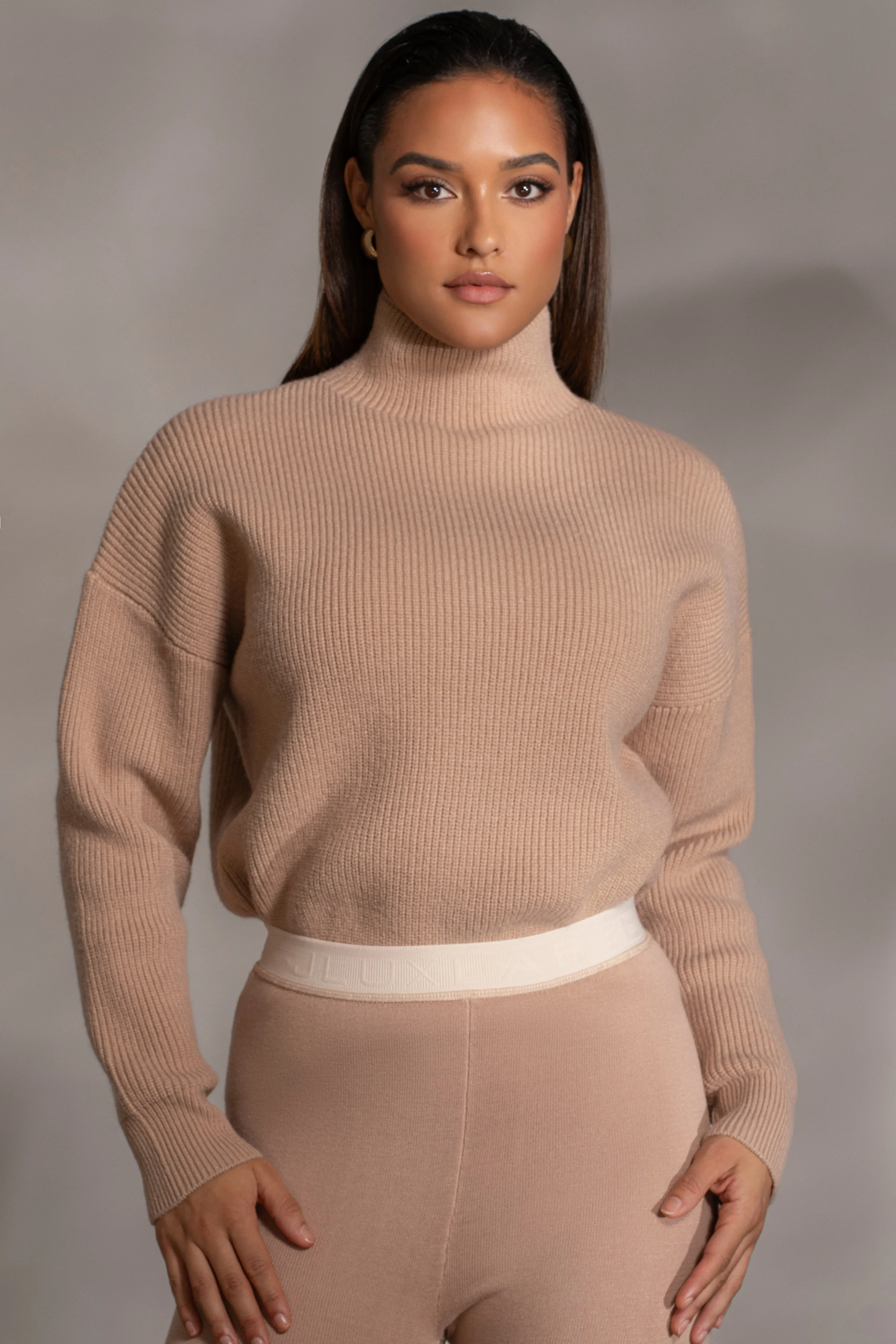 Beige Jenni Turtleneck Sweater Top sold by JLUXLABEL product image thumbnail 5